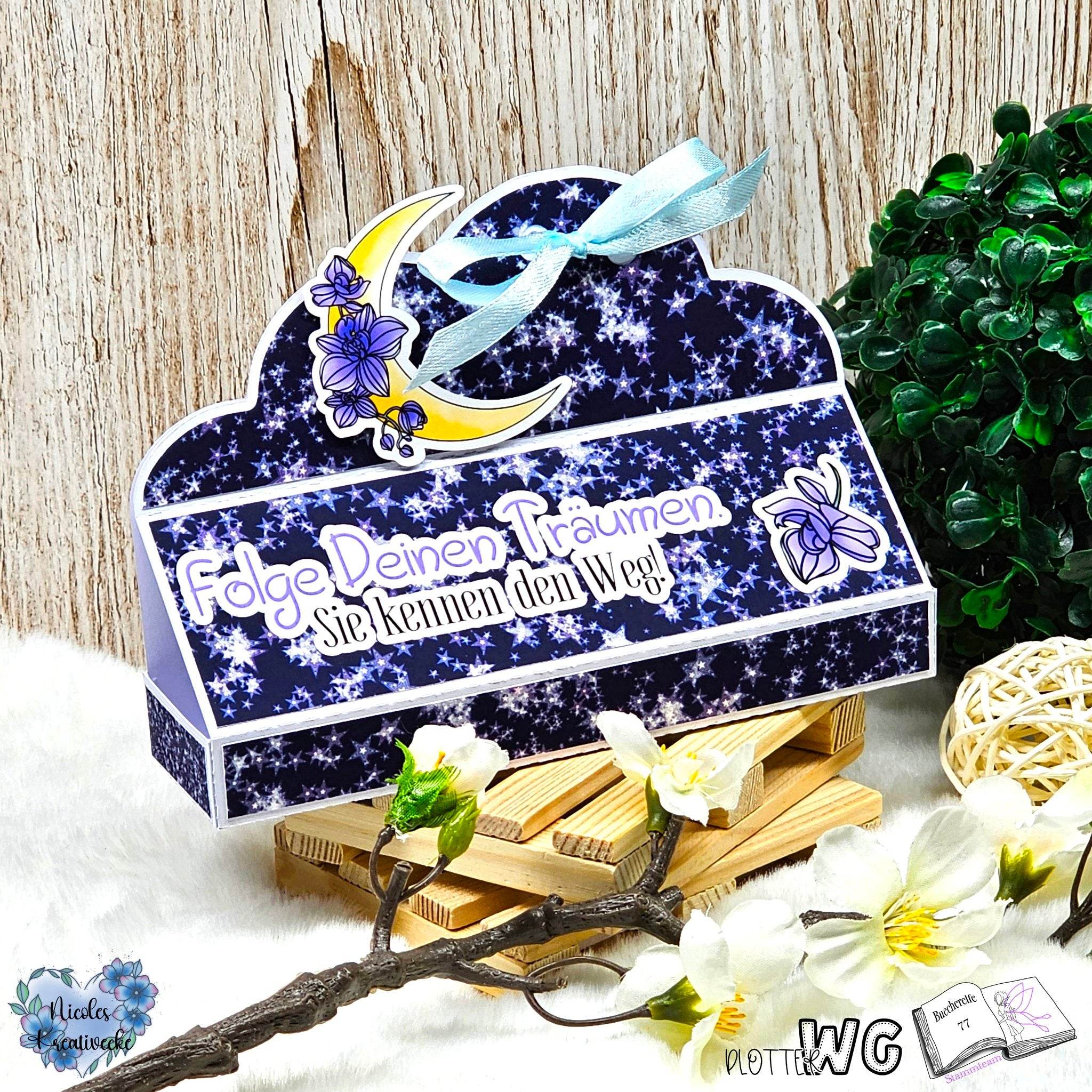 Digiset Blumenmond, Digistamp, Digipaper, Plotterdatei, Sublimation, Druck - Sewando