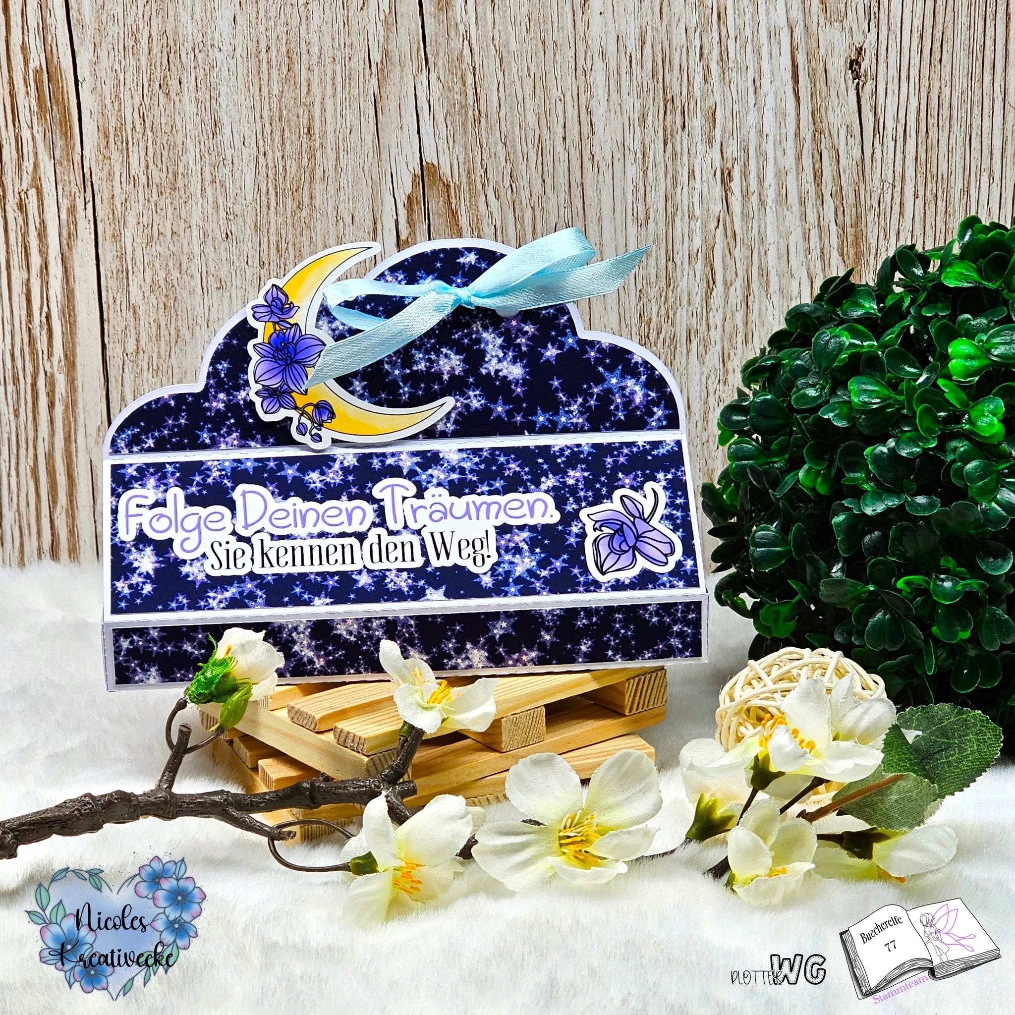 Digiset Blumenmond, Digistamp, Digipaper, Plotterdatei, Sublimation, Druck - Sewando