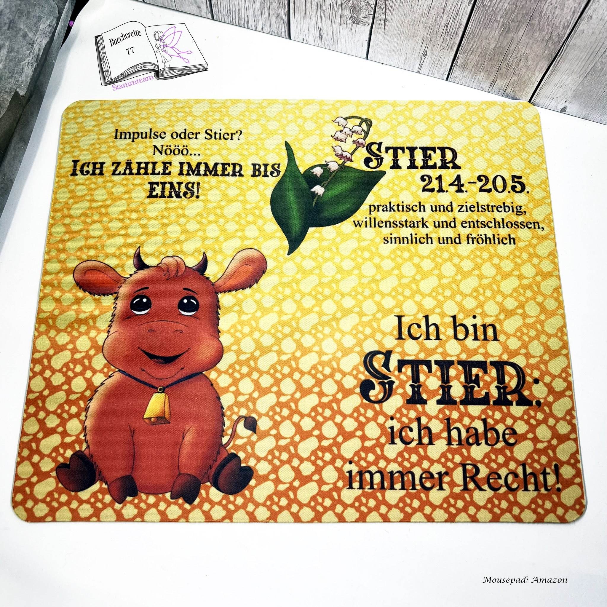 Plotterdatei Stier Hugo mit Maiglöckchen Sublimation, Digistamp, Digipaper ! - Sewando