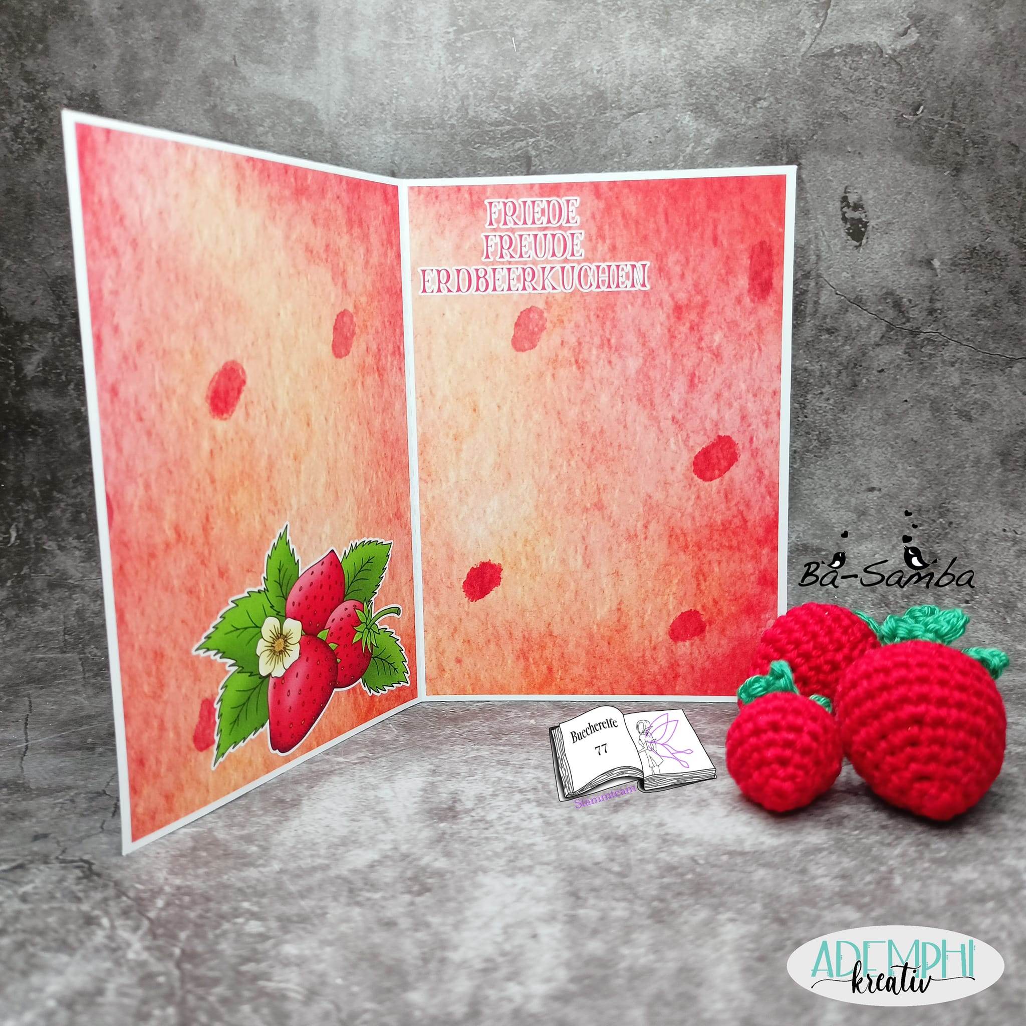 Digiset Erdbeere, Digistamp, Digipaper, Plotterdatei, Sublimation, Druck - Sewando