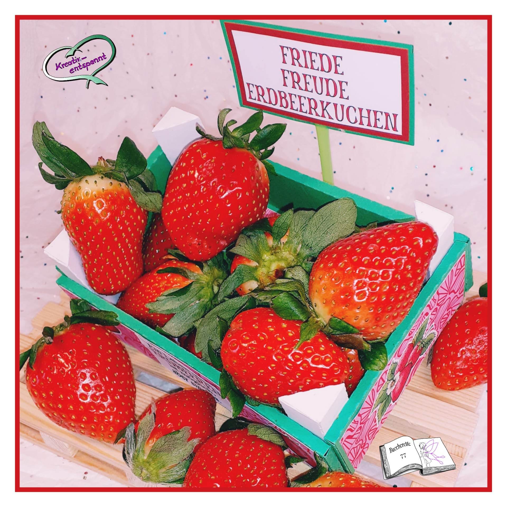 Digiset Erdbeere, Digistamp, Digipaper, Plotterdatei, Sublimation, Druck - Sewando