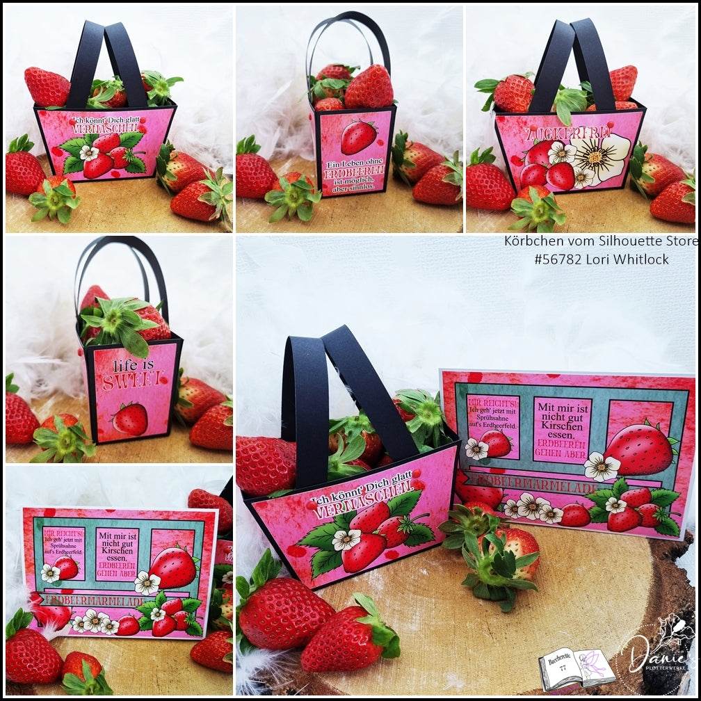 Digiset Erdbeere, Digistamp, Digipaper, Plotterdatei, Sublimation, Druck - Sewando
