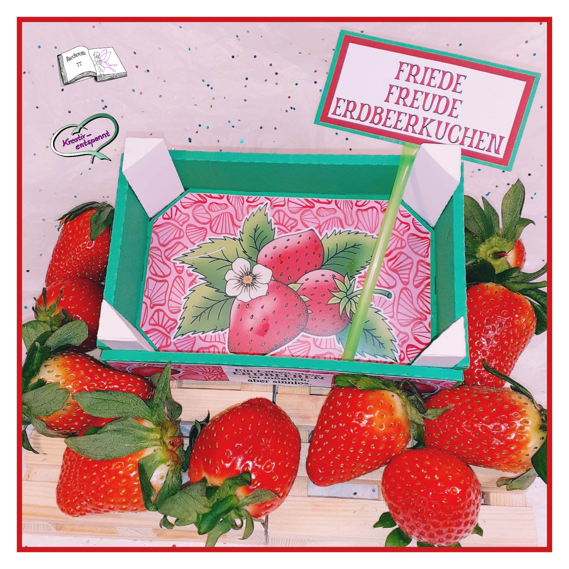 Digiset Erdbeere, Digistamp, Digipaper, Plotterdatei, Sublimation, Druck - Sewando
