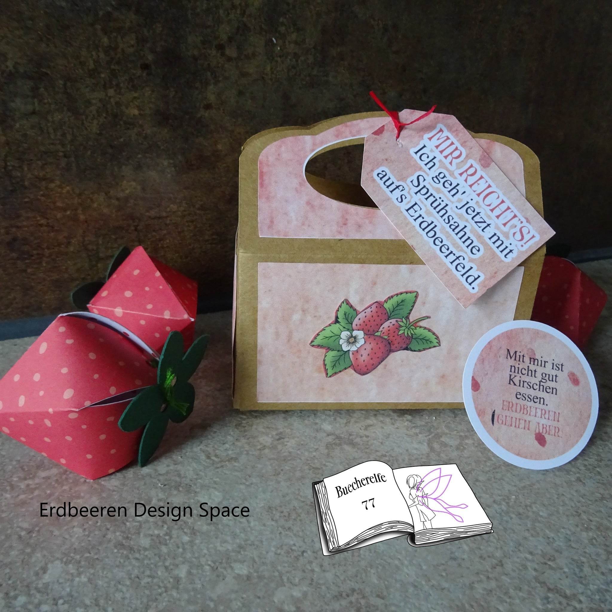 Digiset Erdbeere, Digistamp, Digipaper, Plotterdatei, Sublimation, Druck - Sewando