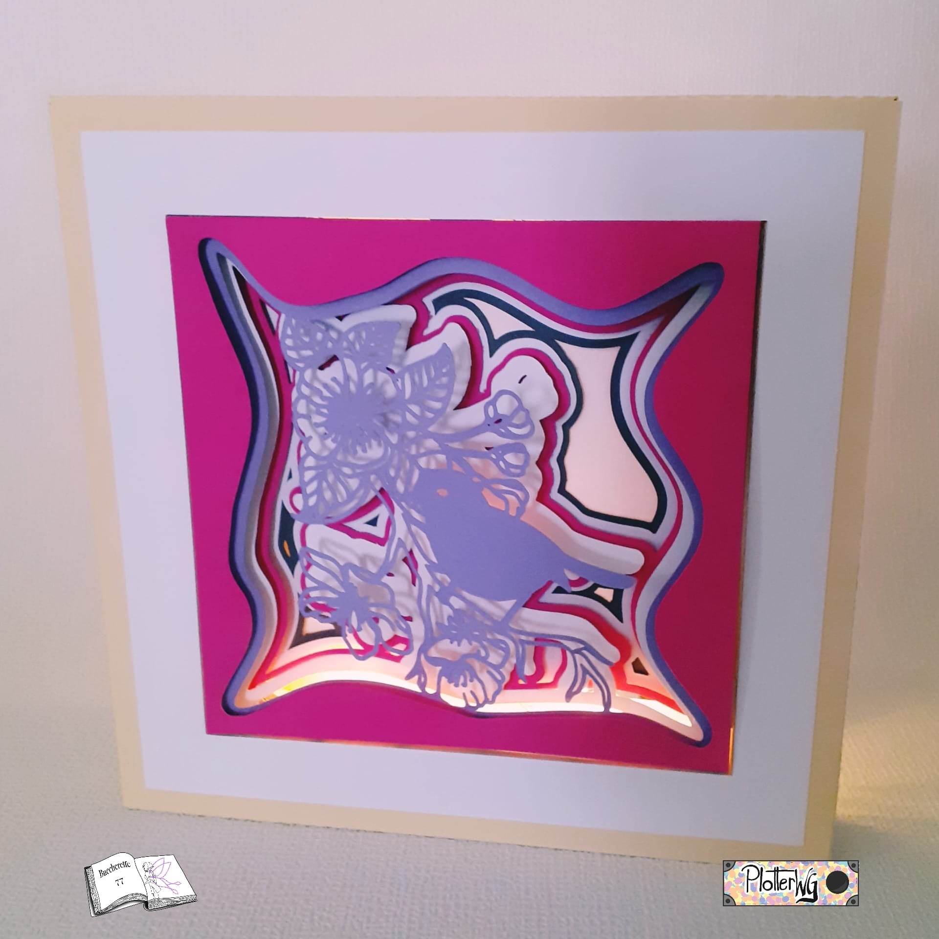 Shadow Box Ast mit Vogel Plotterdatei, Laserdatei, Basteln - Sewando