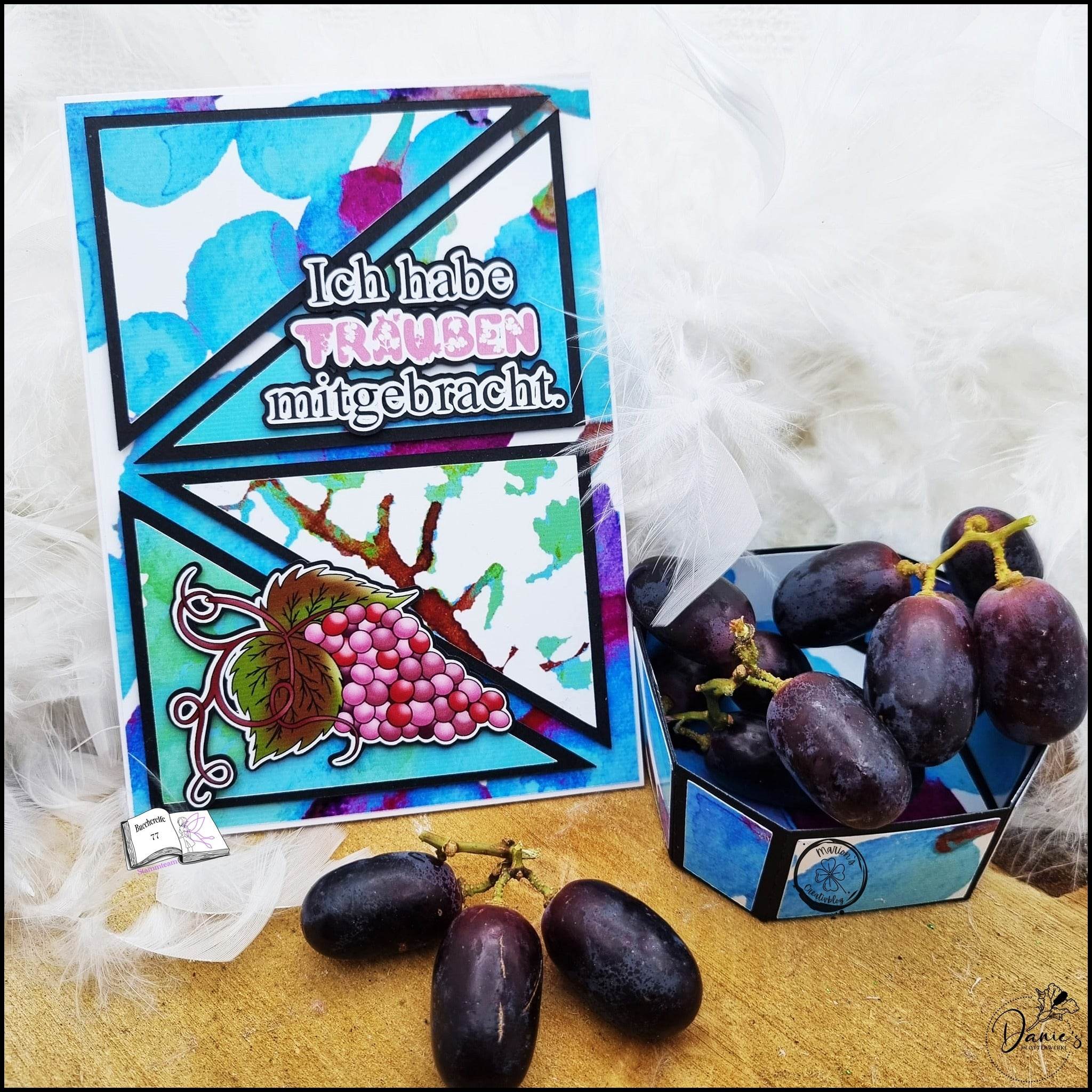 Plotterdatei Weintrauben Sublimation, Digistamp, Digipaper ! - Sewando
