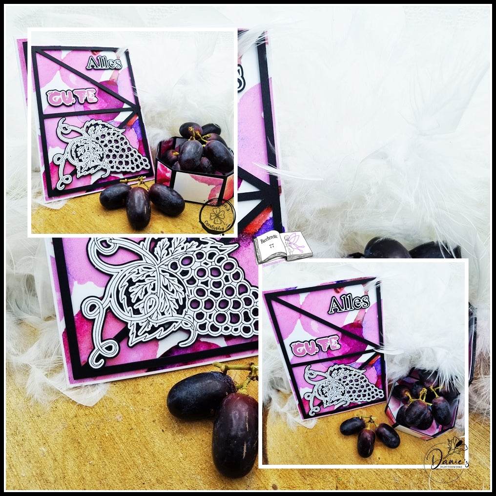 Digiset Weintrauben Plotten, Sublimation, Drucken, Digistamp, Digipaper ! - Sewando