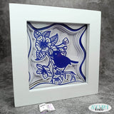 Shadow Box Ast mit Vogel Plotterdatei, Laserdatei, Basteln - Sewando