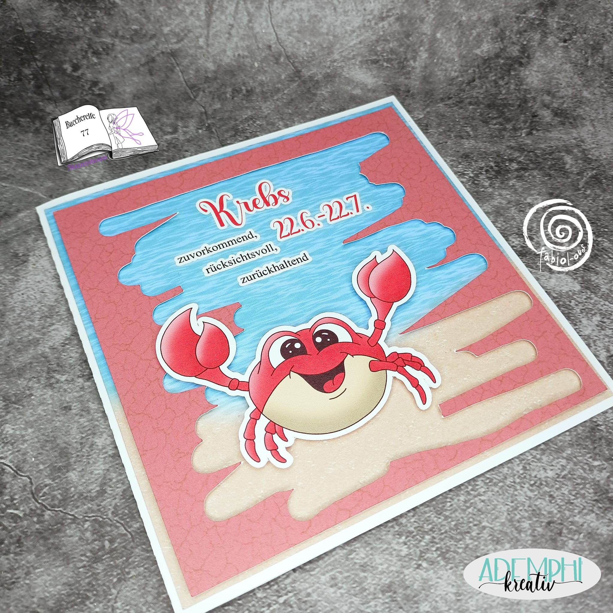 Digiset Karl der Krebs mit Rose Plotterdatei, Sublimation, Digistamp, Digipaper - Sewando