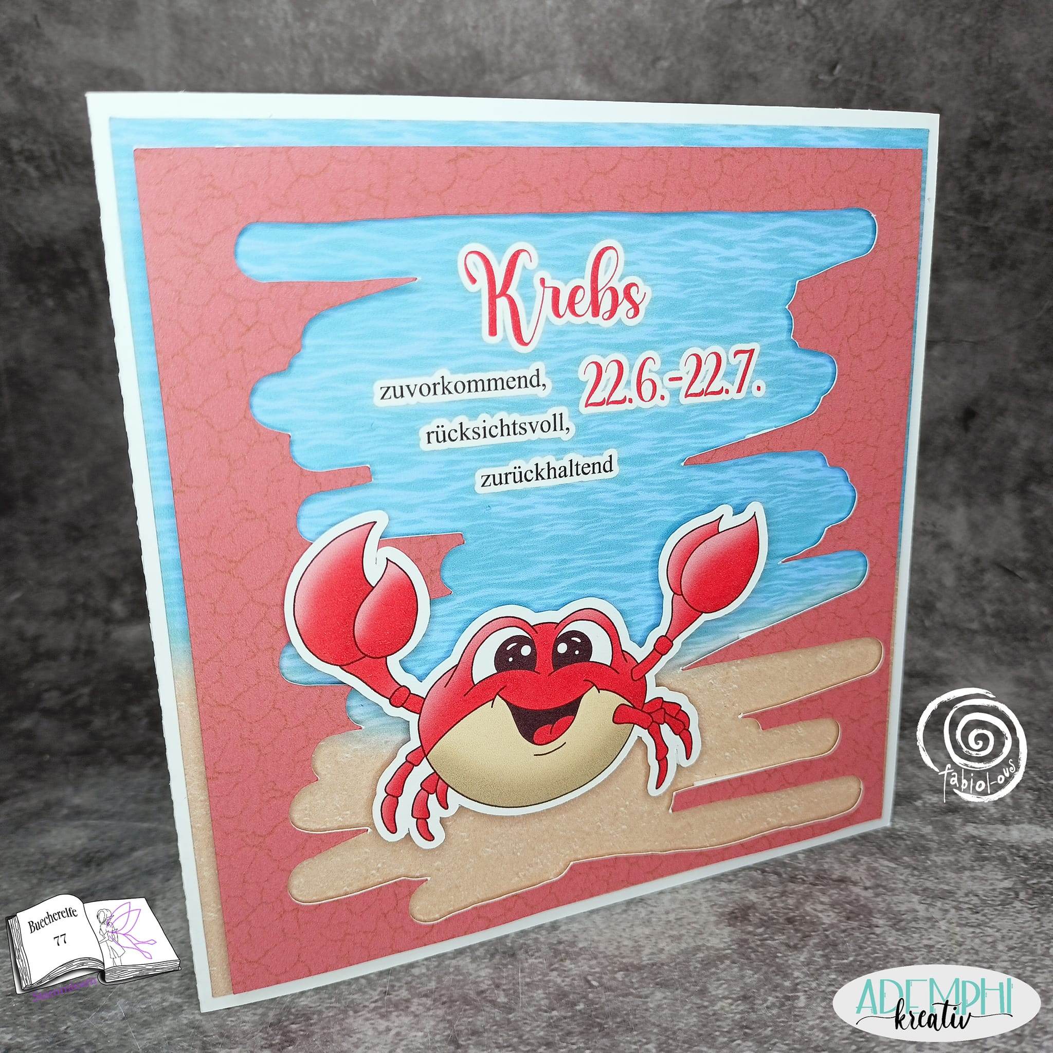 Digiset Karl der Krebs mit Rose Plotterdatei, Sublimation, Digistamp, Digipaper - Sewando