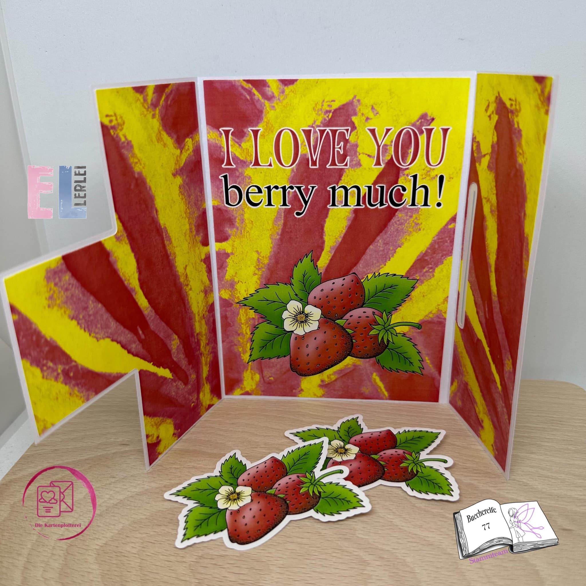Digiset Erdbeere, Digistamp, Digipaper, Plotterdatei, Sublimation, Druck - Sewando