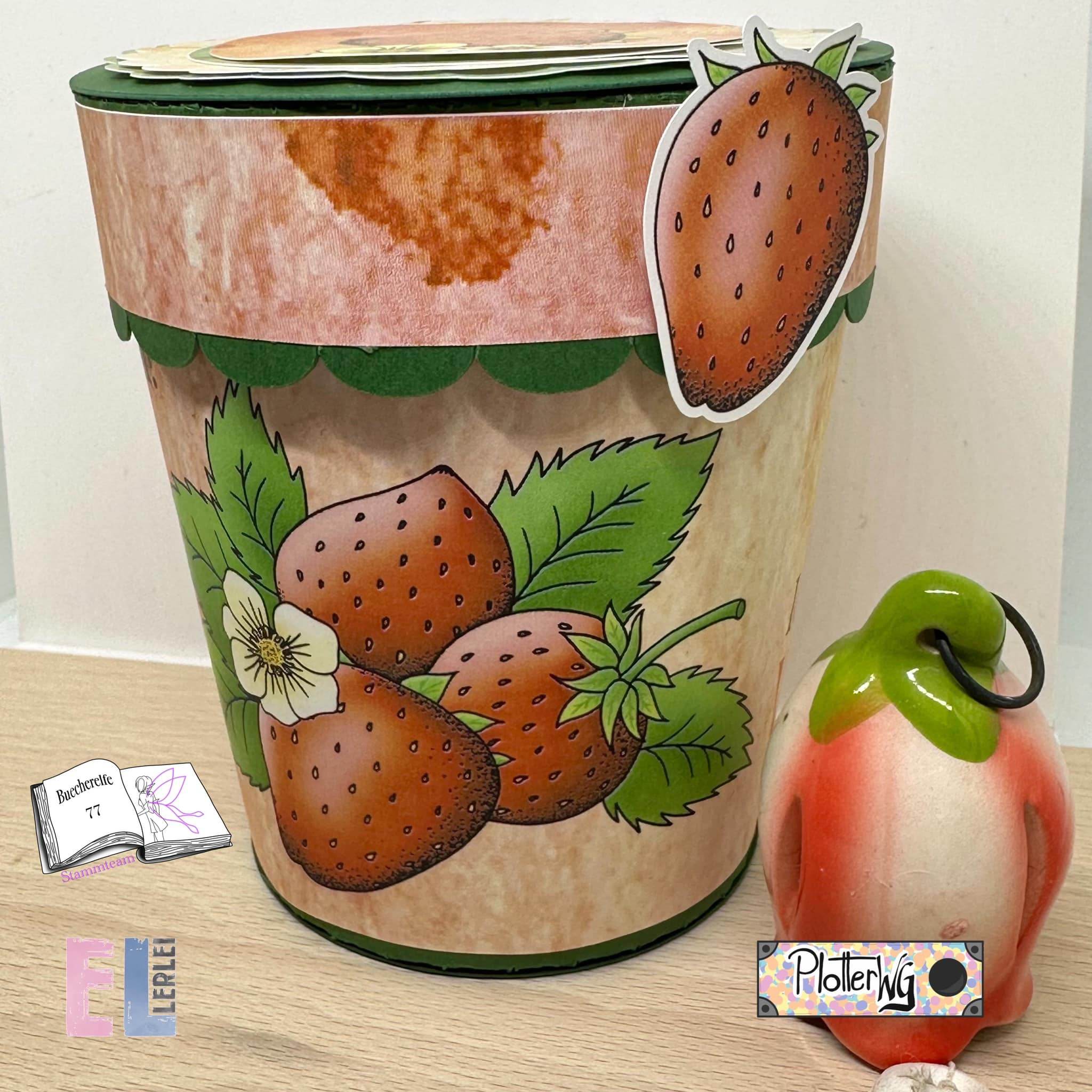 Digiset Erdbeere, Digistamp, Digipaper, Plotterdatei, Sublimation, Druck - Sewando