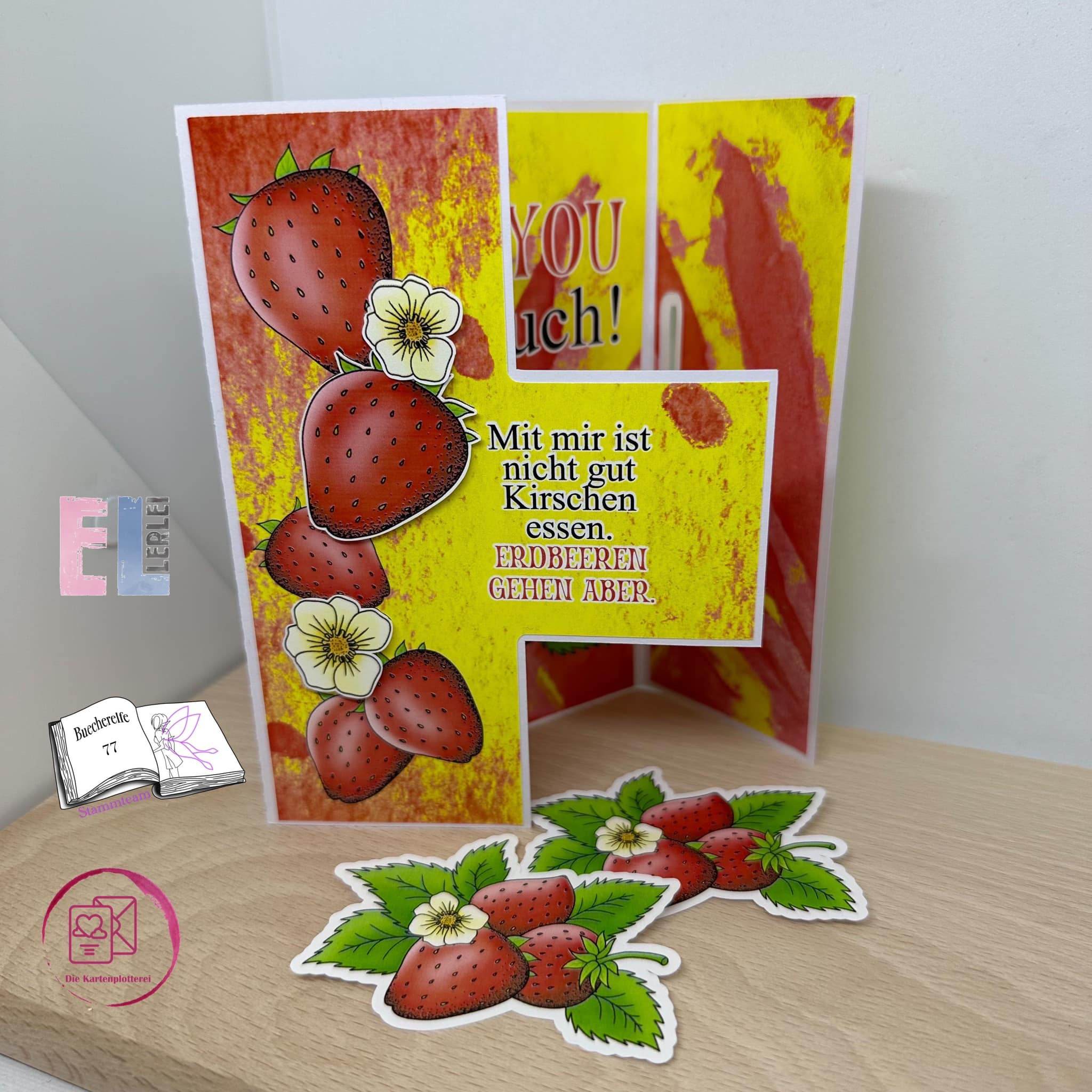Digiset Erdbeere, Digistamp, Digipaper, Plotterdatei, Sublimation, Druck - Sewando