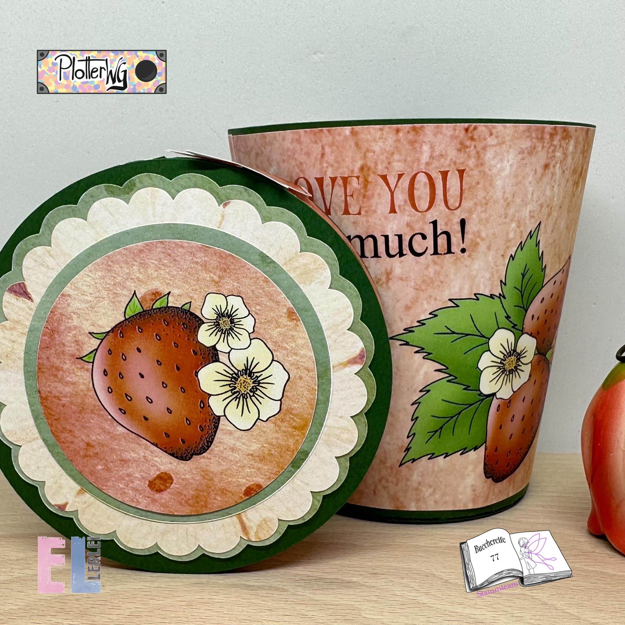 Digiset Erdbeere, Digistamp, Digipaper, Plotterdatei, Sublimation, Druck - Sewando