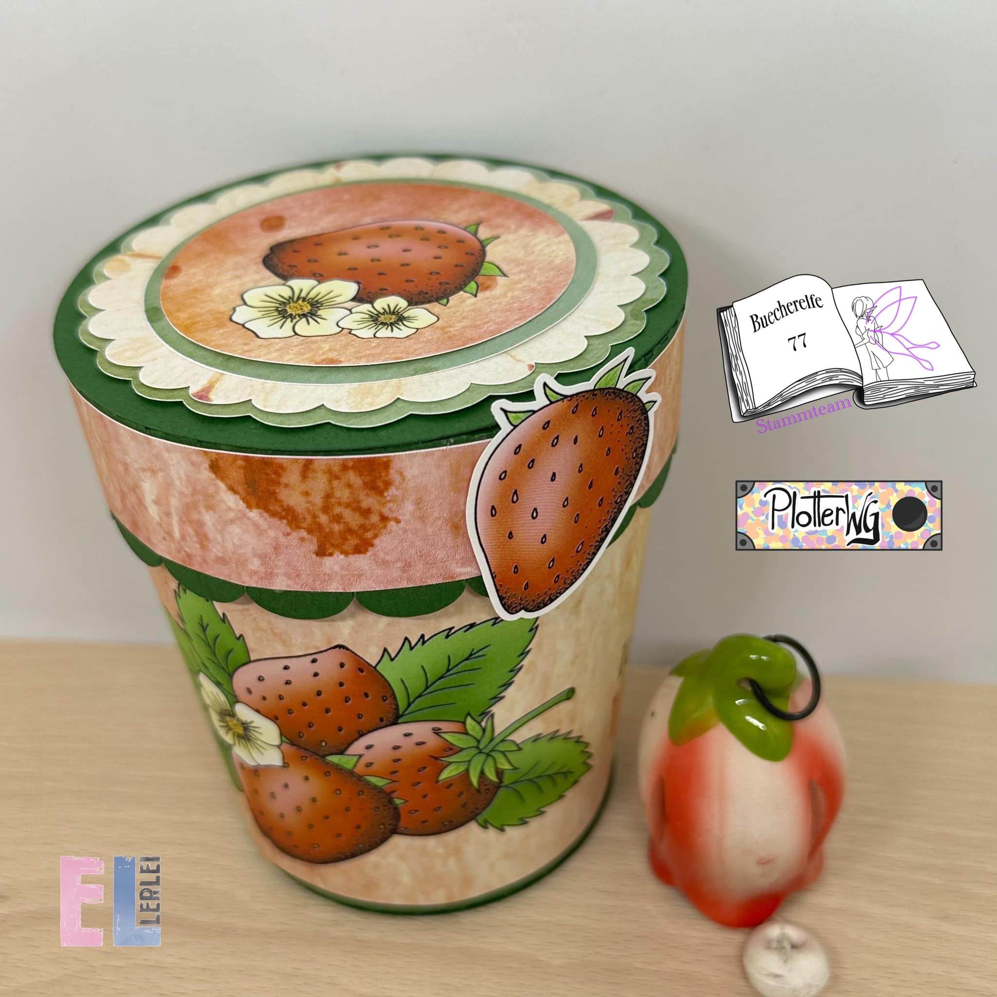 Digiset Erdbeere, Digistamp, Digipaper, Plotterdatei, Sublimation, Druck - Sewando