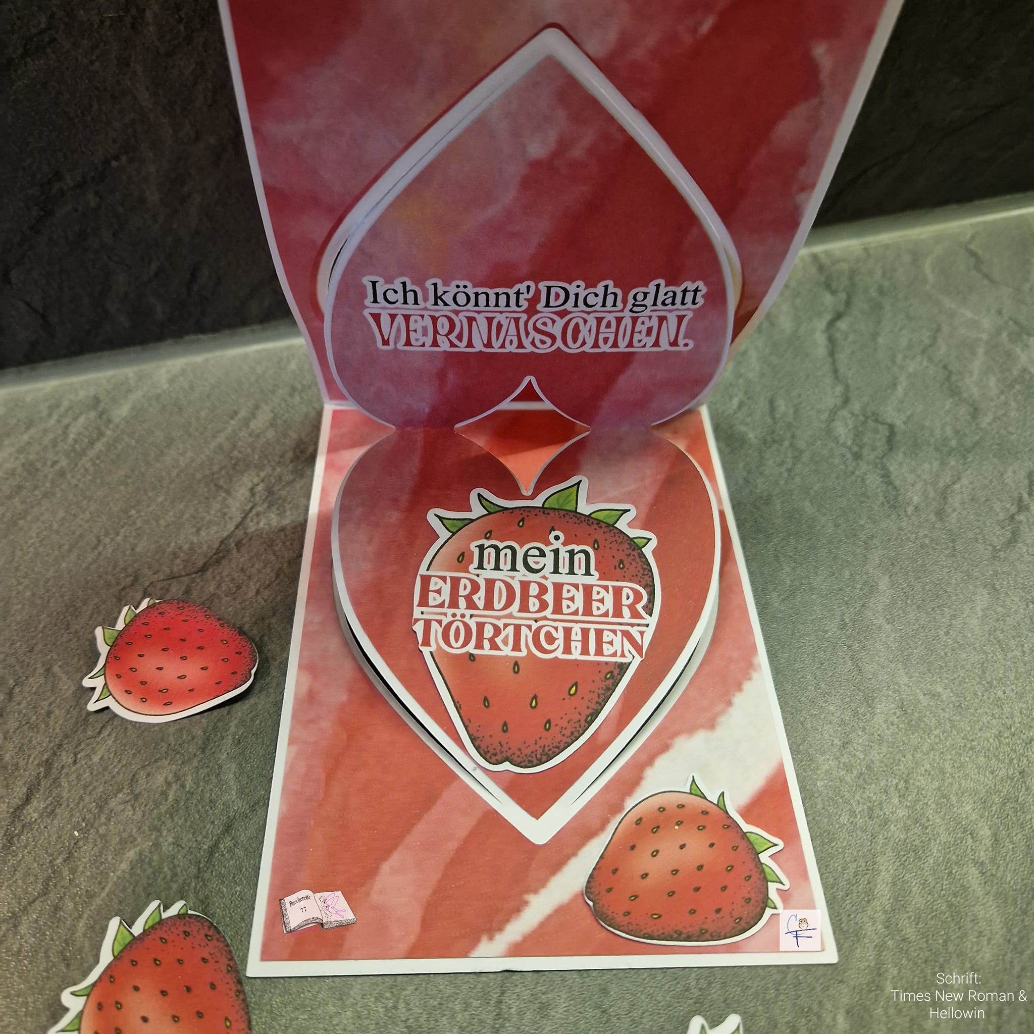 Digiset Erdbeere, Digistamp, Digipaper, Plotterdatei, Sublimation, Druck - Sewando