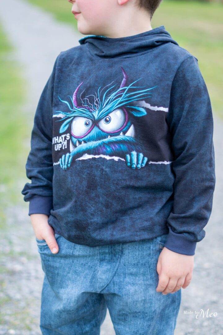 Big Swoodie Troyer, Hoodie, Knopfpullover für 105cm-140cm Körpergröße - Sewando