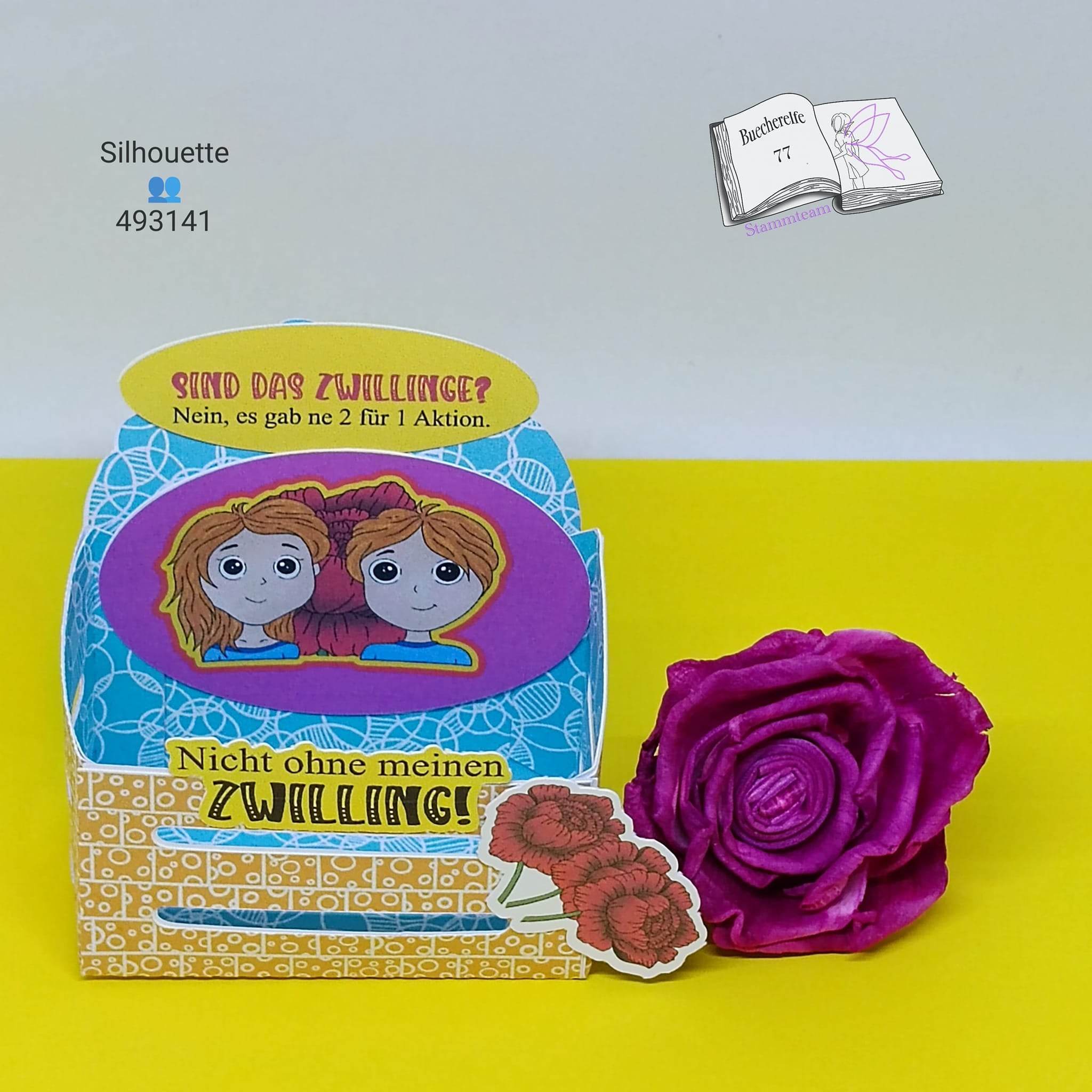 Digiset Zwillinge mit Pfingstrose, Prostamp, Plotten, Sublimation, Digistamp, Digipaper ! - Sewando