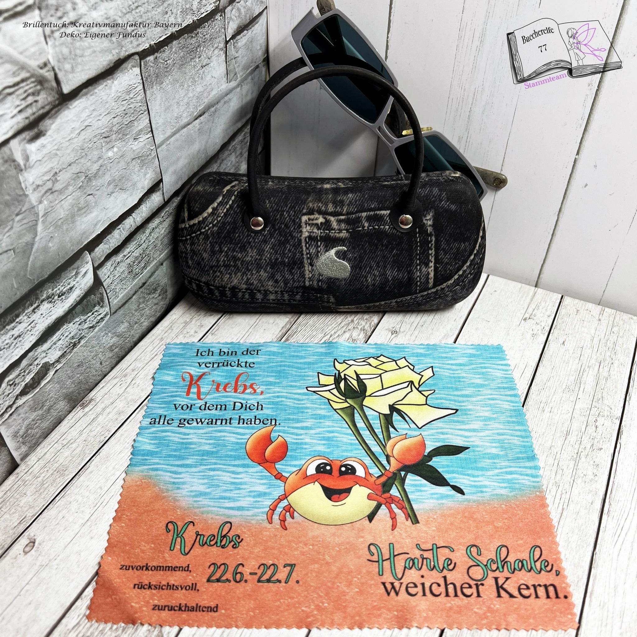 Digiset Karl der Krebs mit Rose Plotterdatei, Sublimation, Digistamp, Digipaper - Sewando