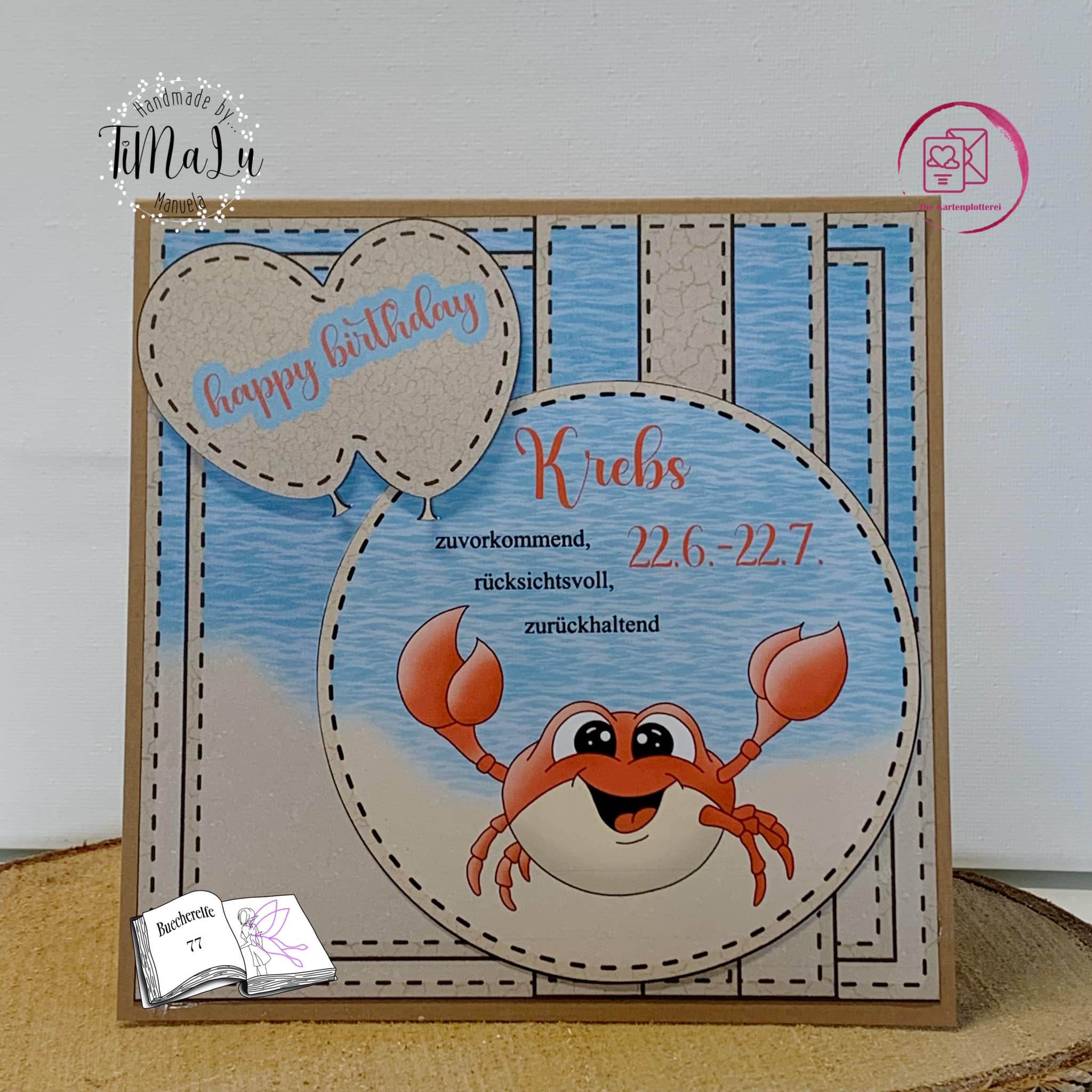 Digiset Karl der Krebs mit Rose Plotterdatei, Sublimation, Digistamp, Digipaper - Sewando