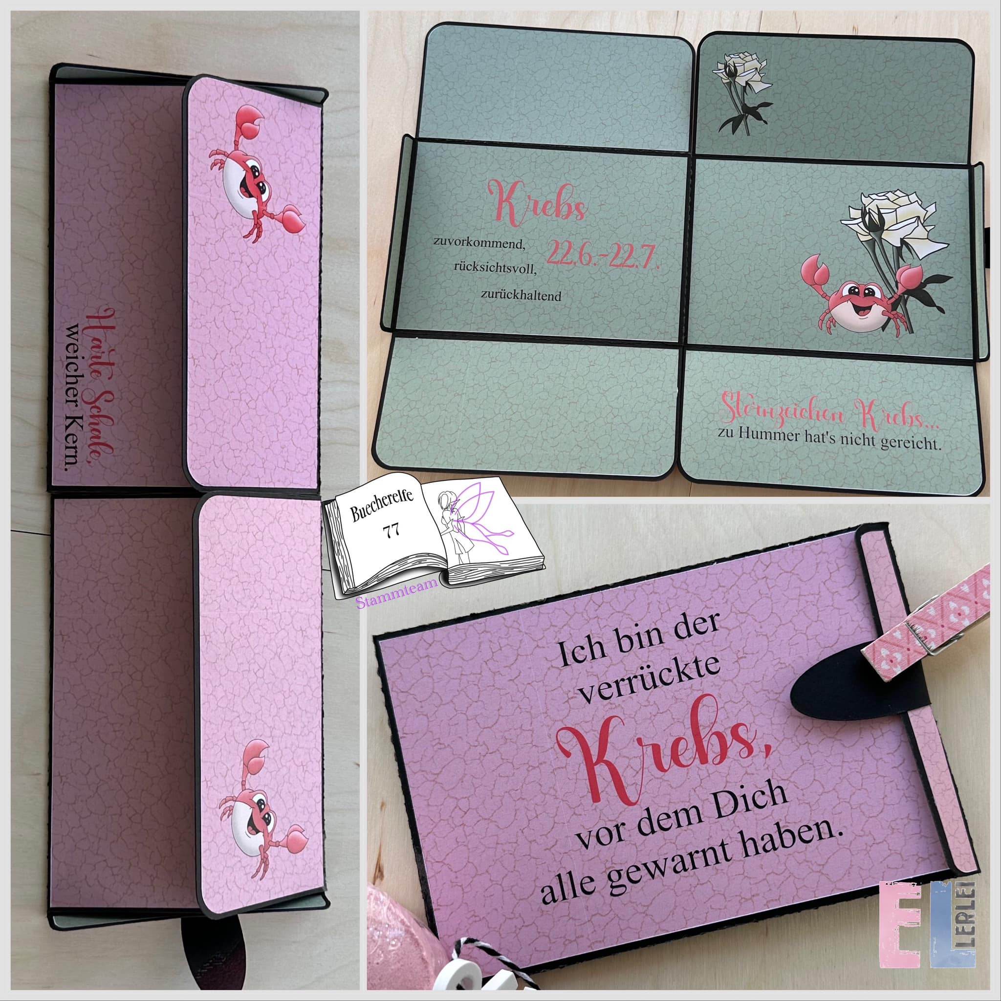 Digiset Karl der Krebs mit Rose Plotterdatei, Sublimation, Digistamp, Digipaper - Sewando