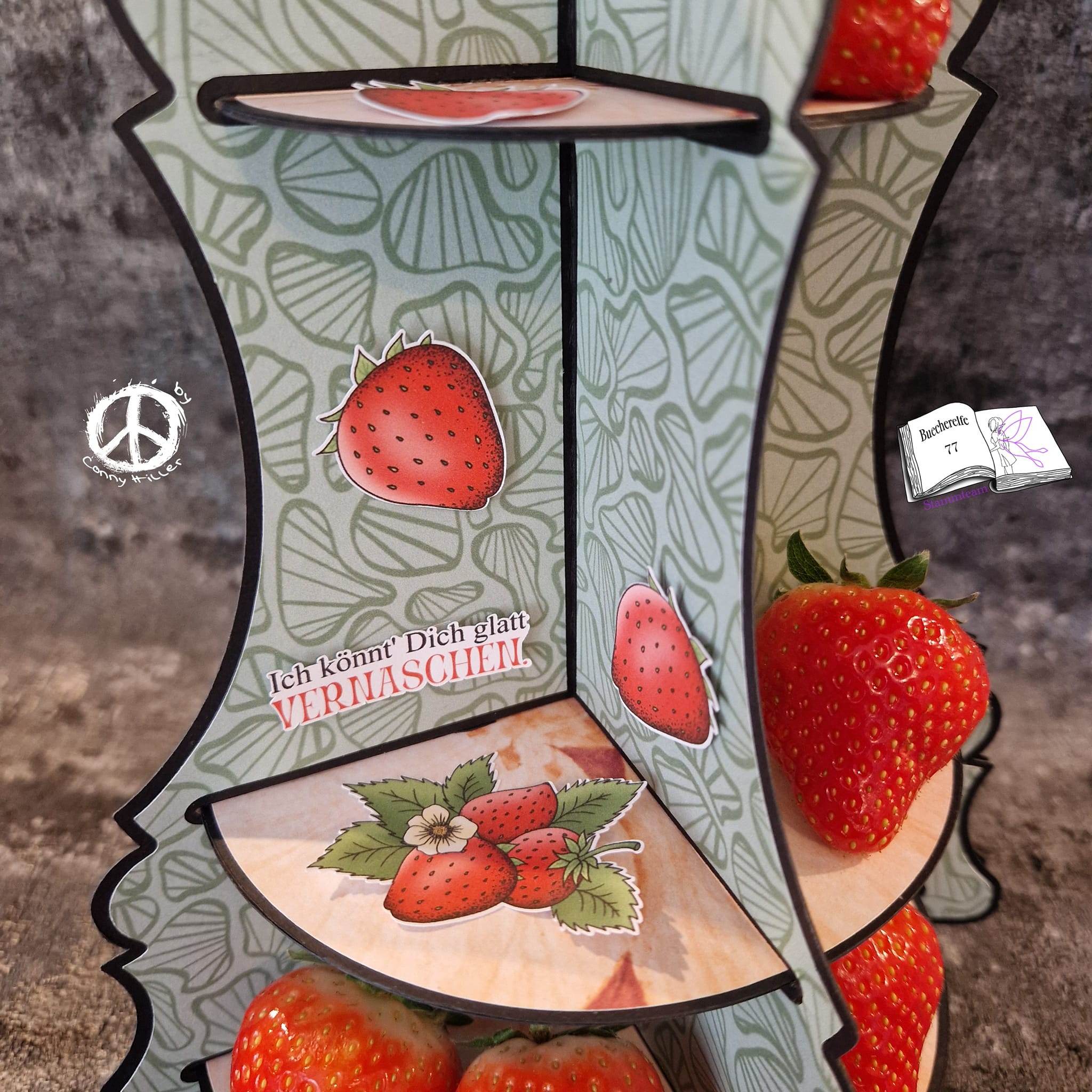 Digiset Erdbeere, Digistamp, Digipaper, Plotterdatei, Sublimation, Druck - Sewando