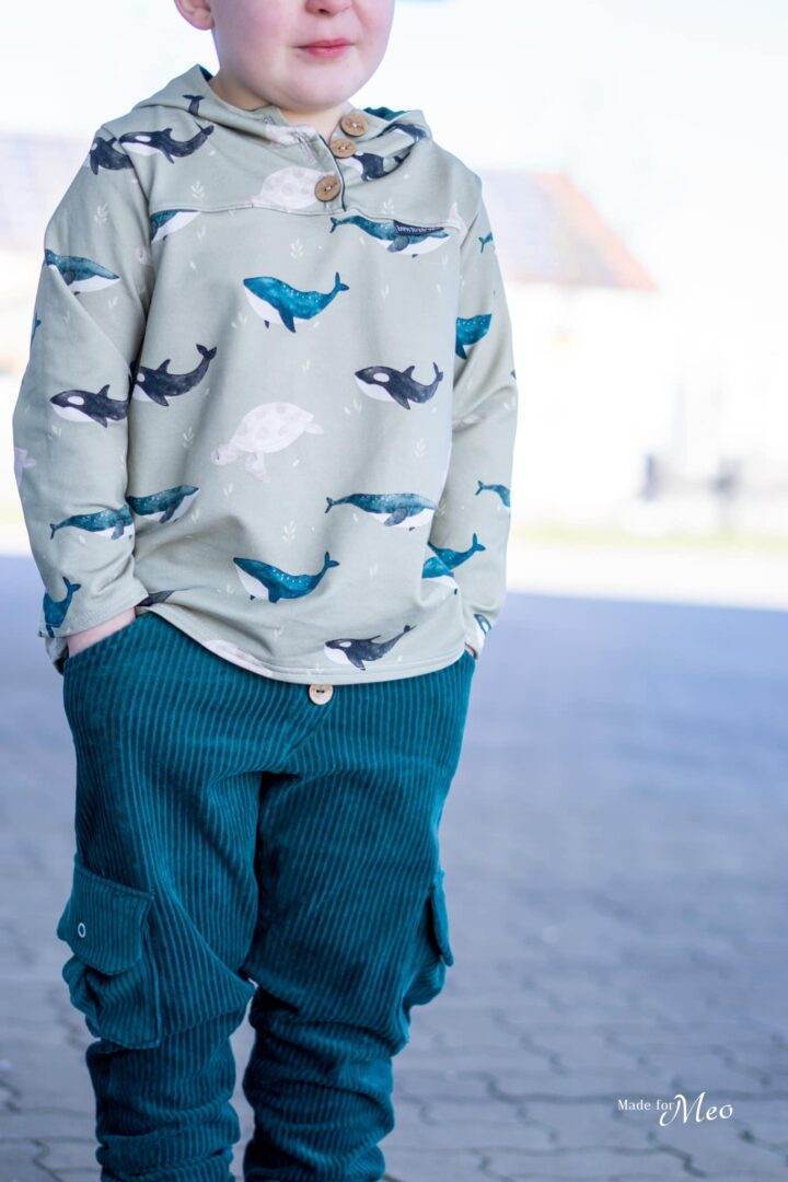 Big Swoodie Troyer, Hoodie, Knopfpullover für 105cm-140cm Körpergröße - Sewando