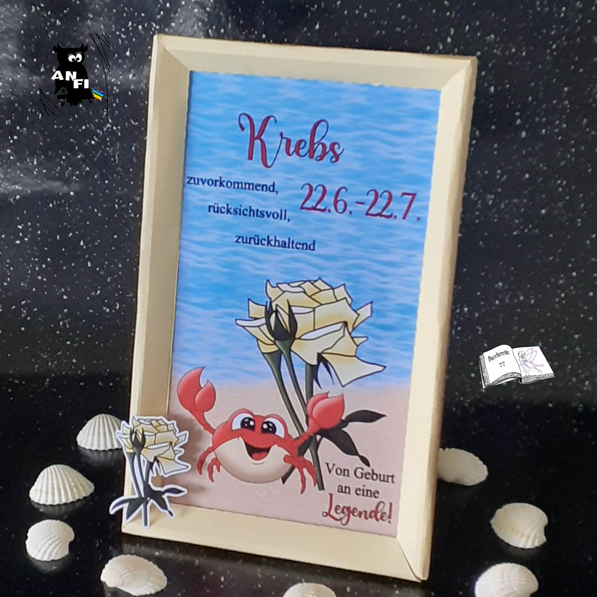 Digiset Karl der Krebs mit Rose Plotterdatei, Sublimation, Digistamp, Digipaper - Sewando