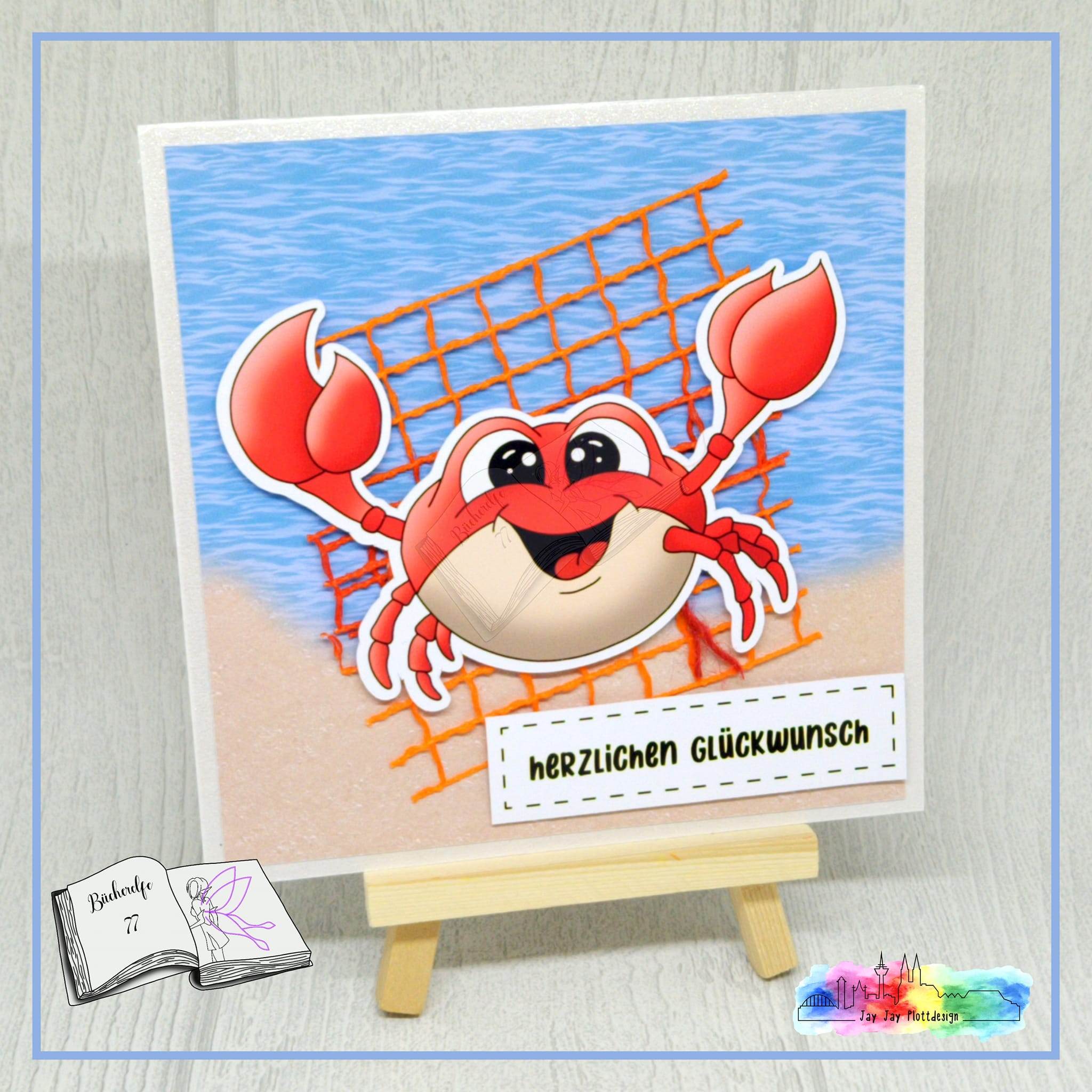 Digiset Karl der Krebs mit Rose Plotterdatei, Sublimation, Digistamp, Digipaper - Sewando
