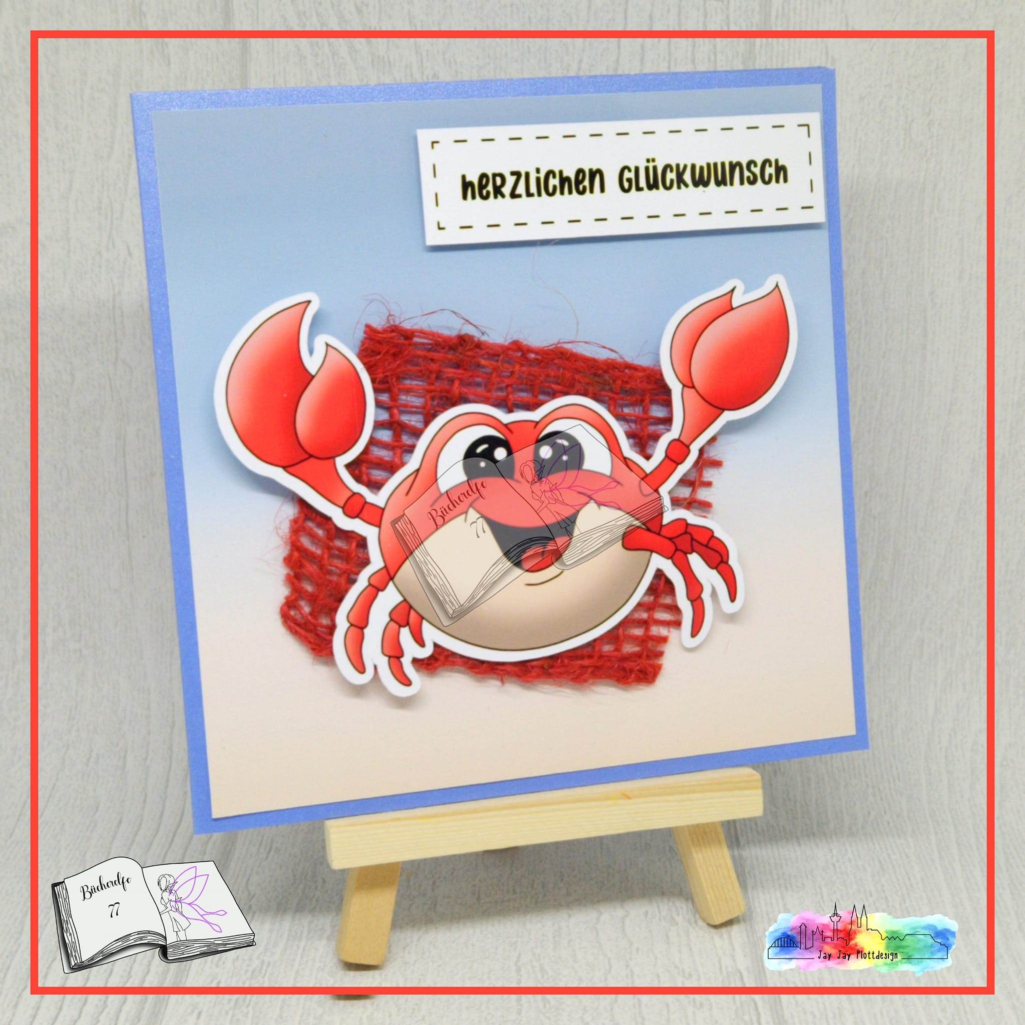Digiset Karl der Krebs mit Rose Plotterdatei, Sublimation, Digistamp, Digipaper - Sewando