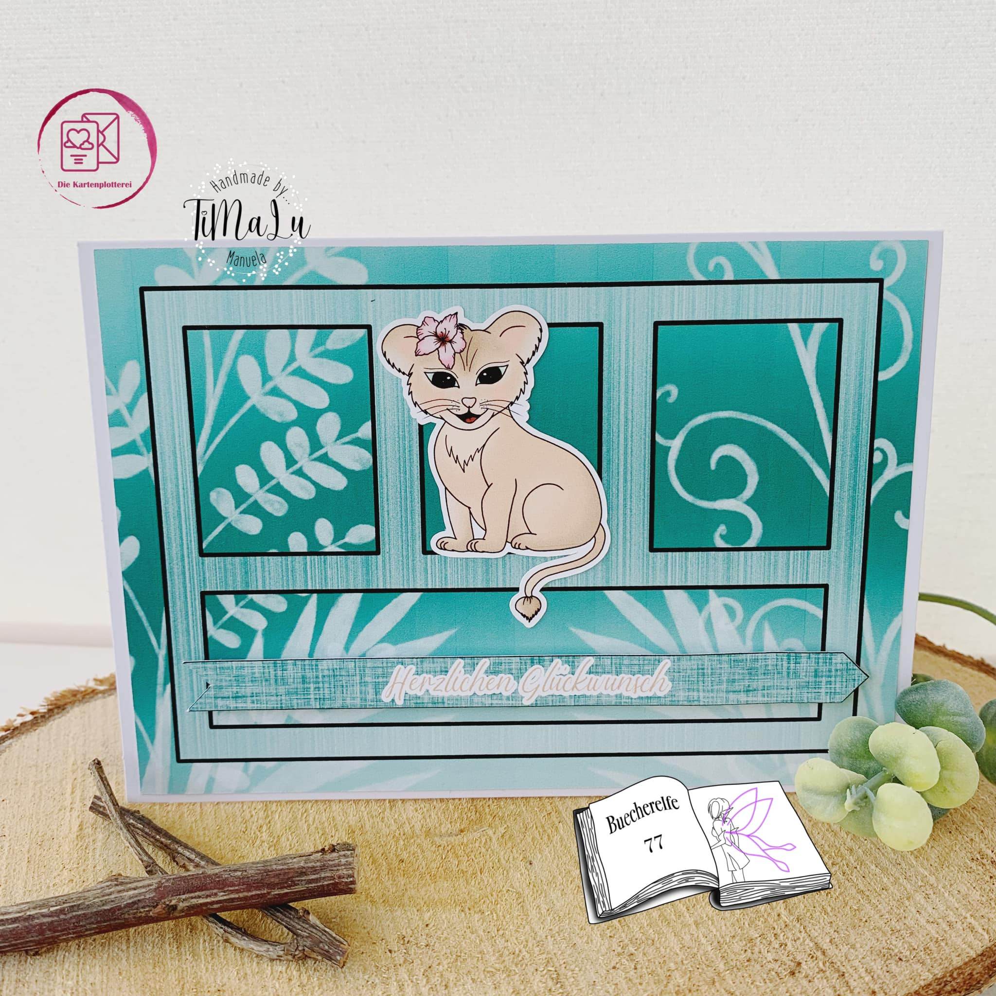 Digiset Löwe mit Gladiole Plotten, Sublimation, Drucken, Digistamp, Digipaper - Sewando