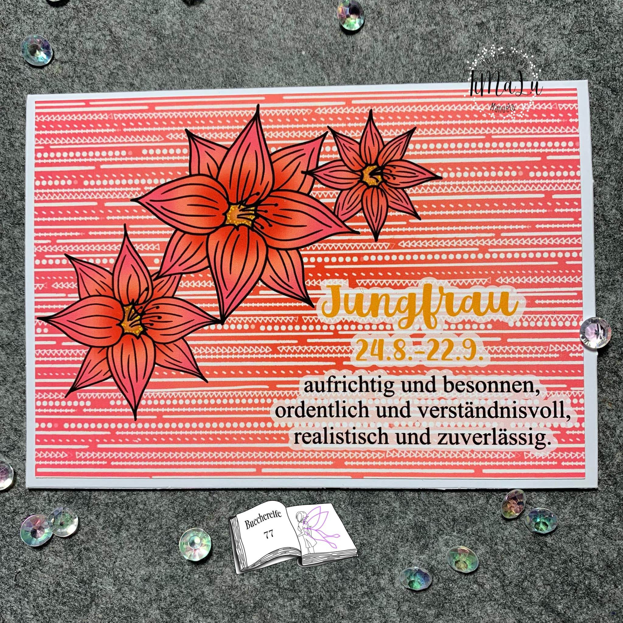 Digiset und Plotterdatei Jungfrau mit Dahlie, Sublimation, Druck, Basteln - Sewando