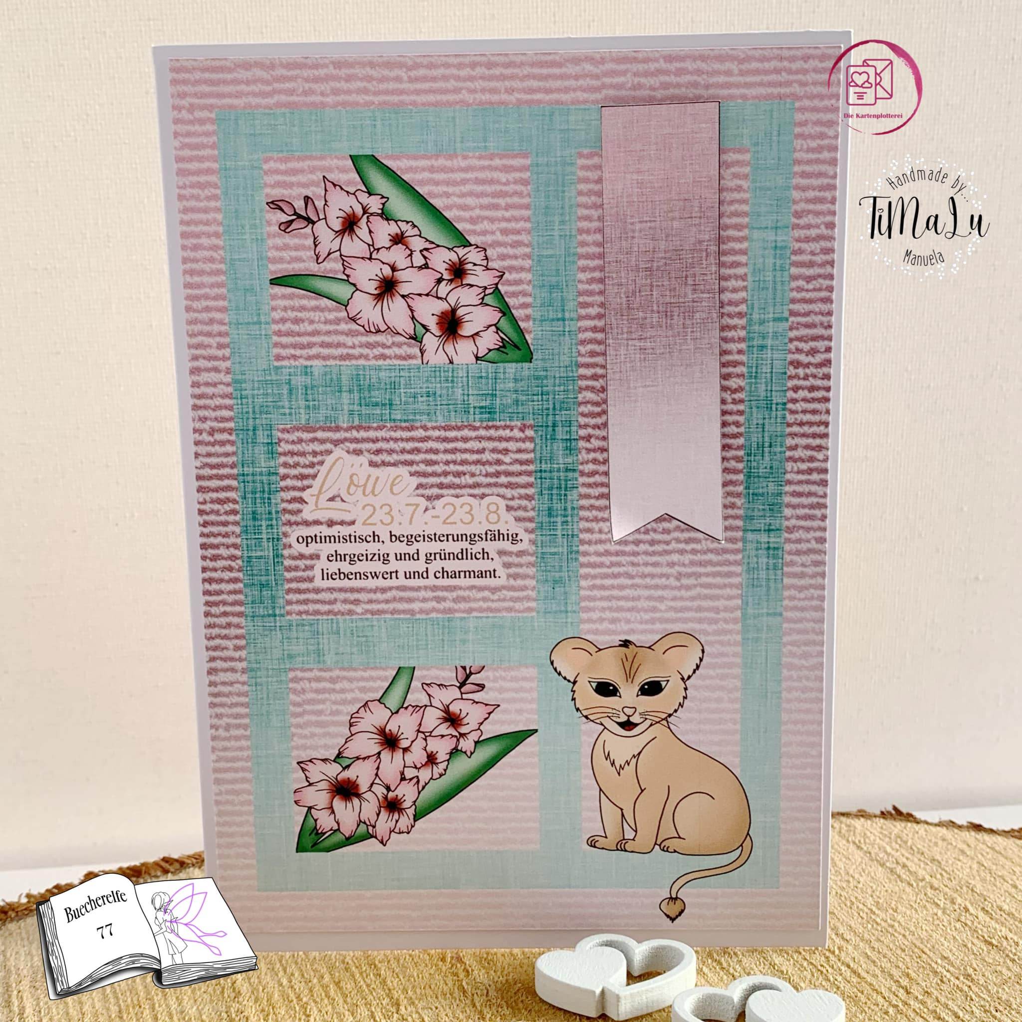 Digiset Löwe mit Gladiole Plotten, Sublimation, Drucken, Digistamp, Digipaper - Sewando