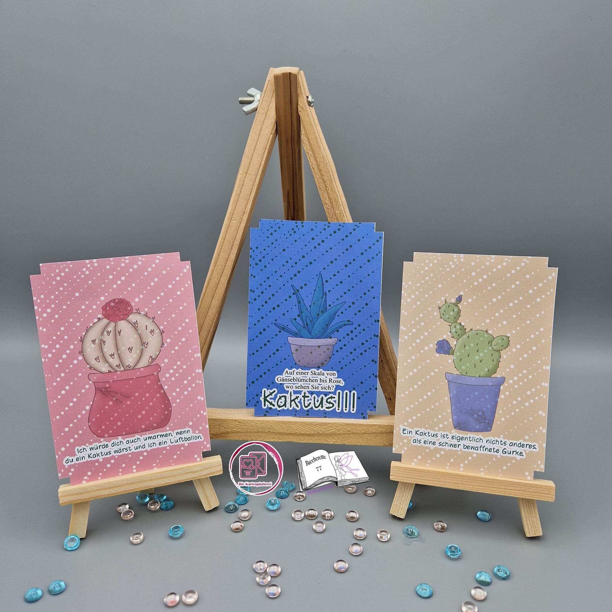 Digiset Kaktus Freunde Plotterdatei, Sublimation, Digistamp, Digipaper - Sewando