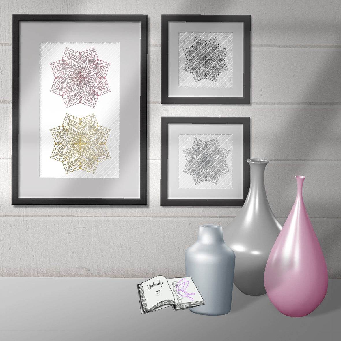 Digistamp Blumen Mandala Plotten, Sublimation, Drucken ! - Sewando