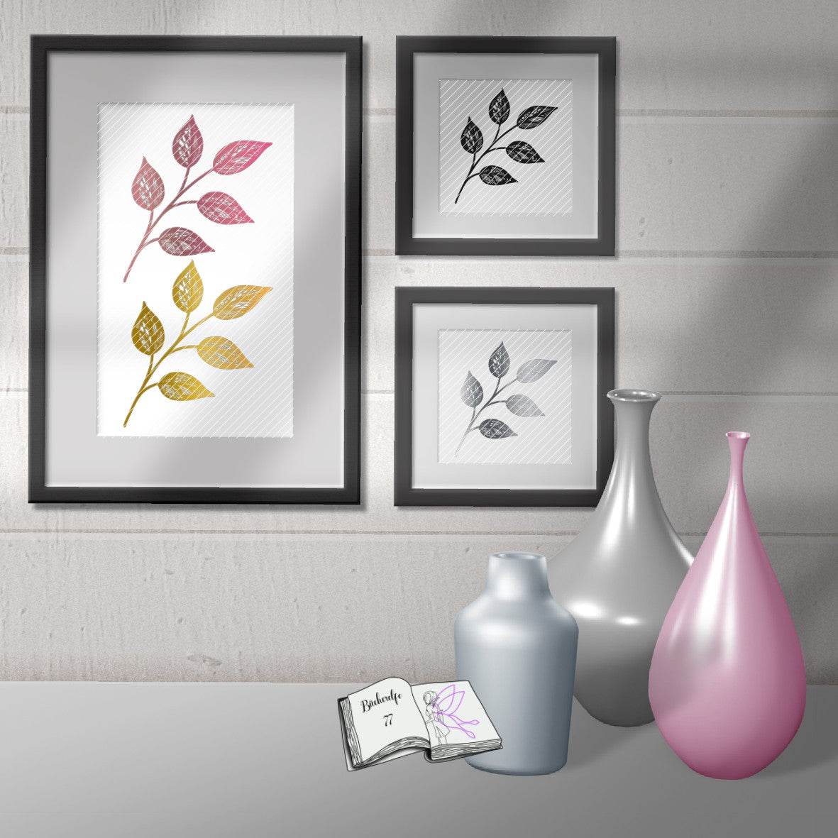 Digistamp Blätter gemustert Plotten, Sublimation, Drucken ! - Sewando