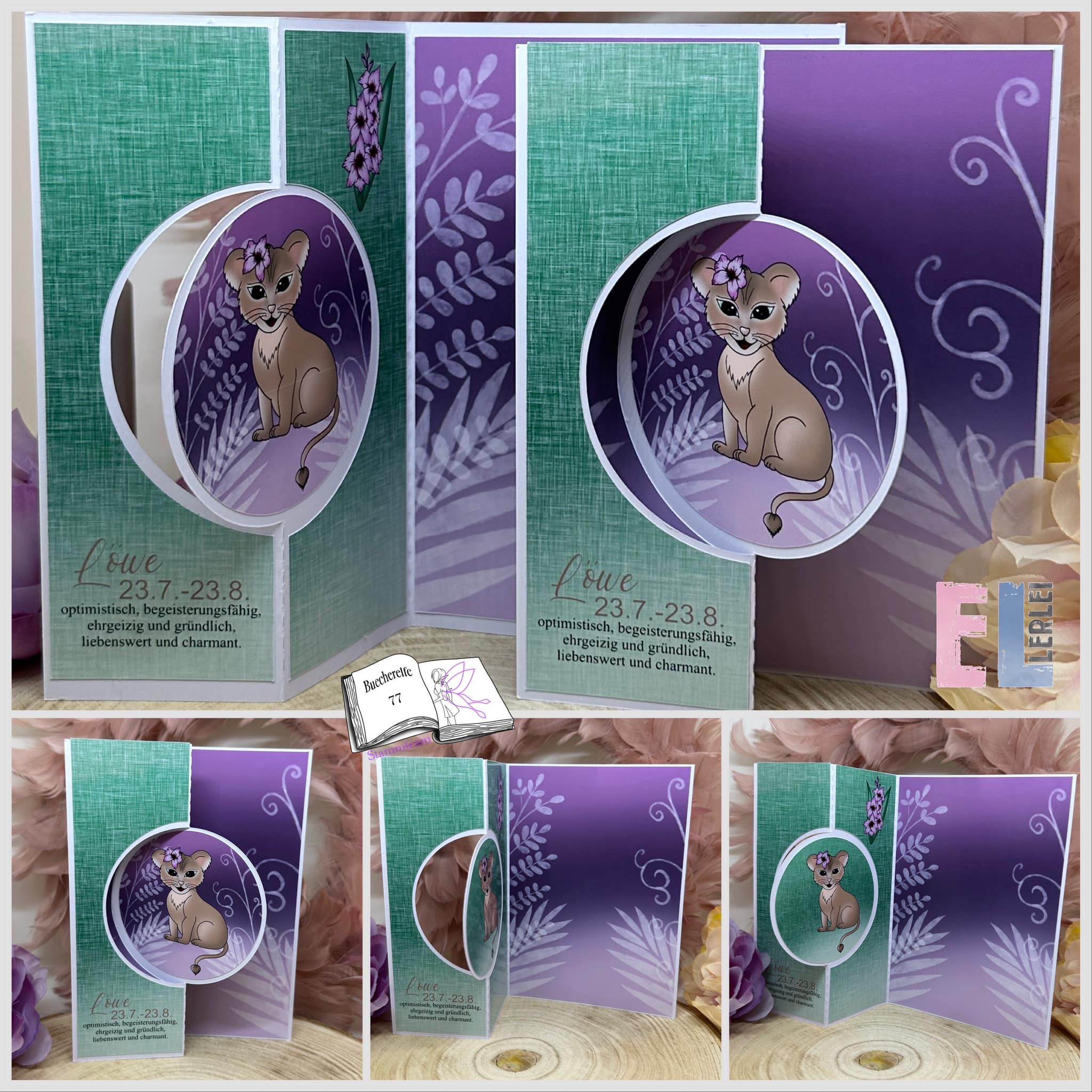Digiset Löwe mit Gladiole Plotten, Sublimation, Drucken, Digistamp, Digipaper - Sewando