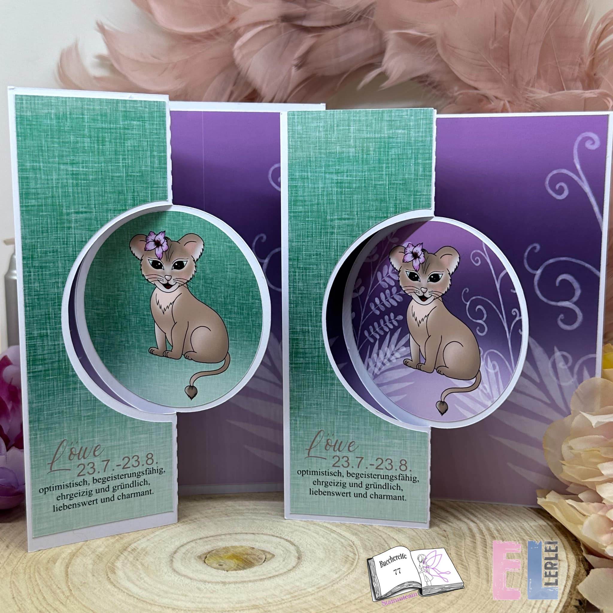 Digiset Löwe mit Gladiole Plotten, Sublimation, Drucken, Digistamp, Digipaper - Sewando