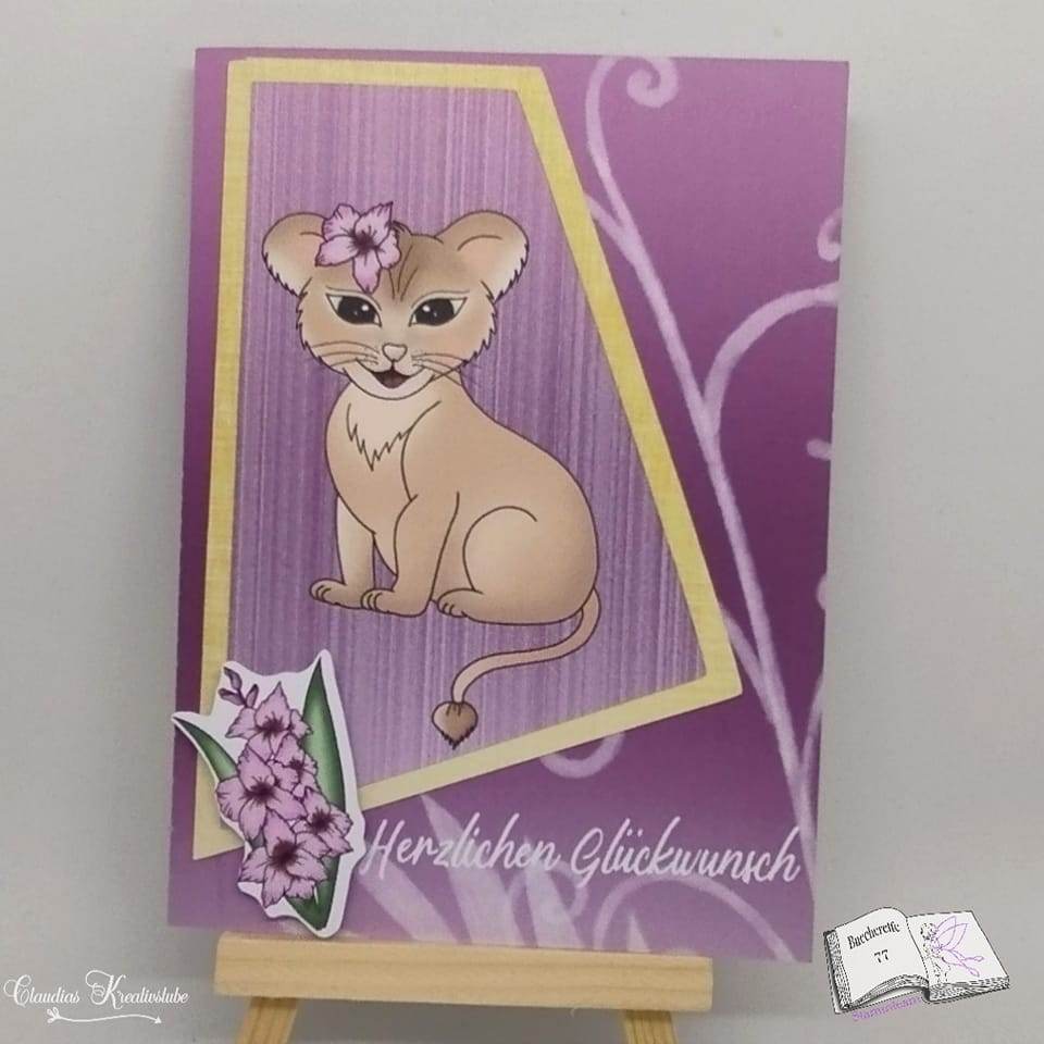 Digiset Löwe mit Gladiole Plotten, Sublimation, Drucken, Digistamp, Digipaper - Sewando