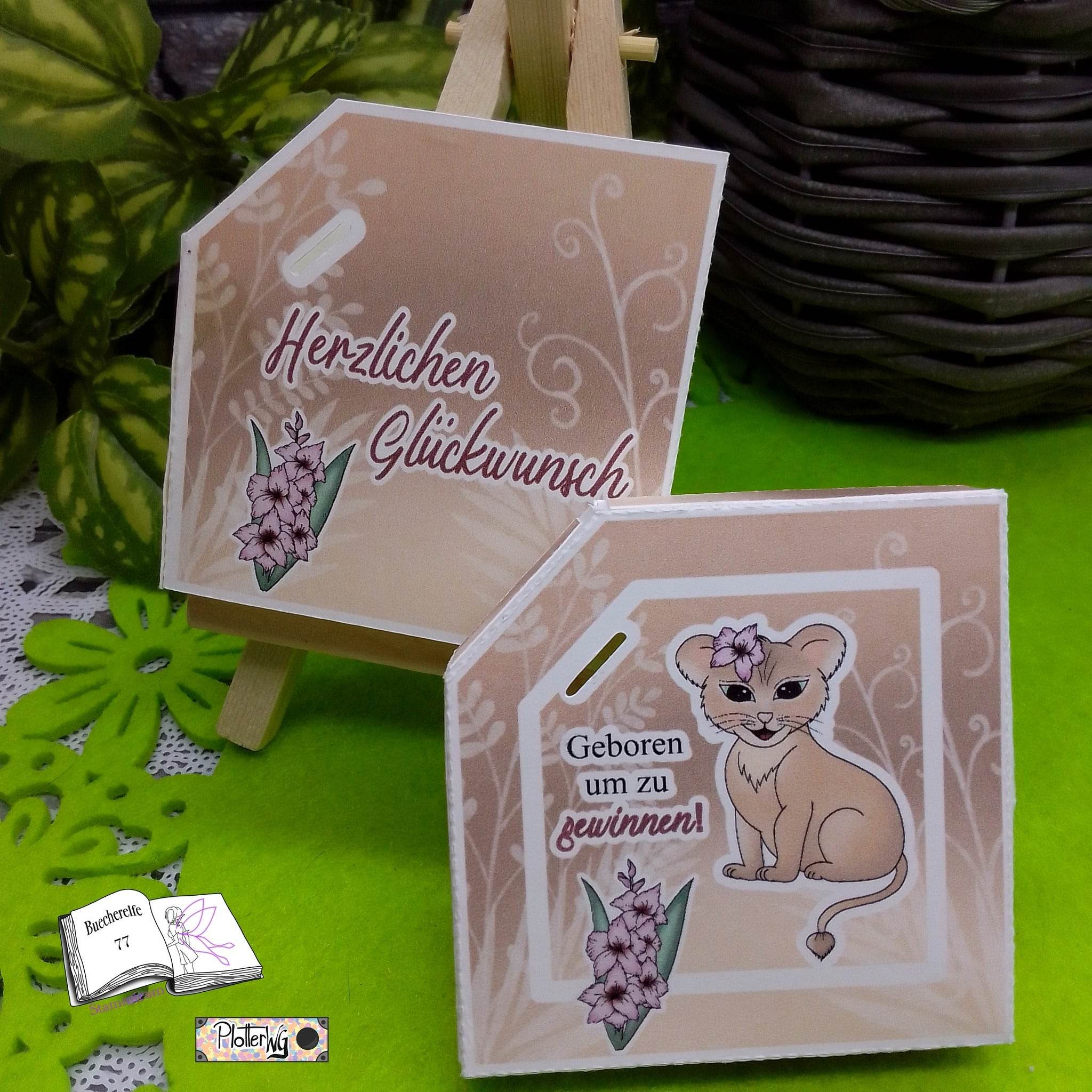 Digiset Löwe mit Gladiole Plotten, Sublimation, Drucken, Digistamp, Digipaper - Sewando