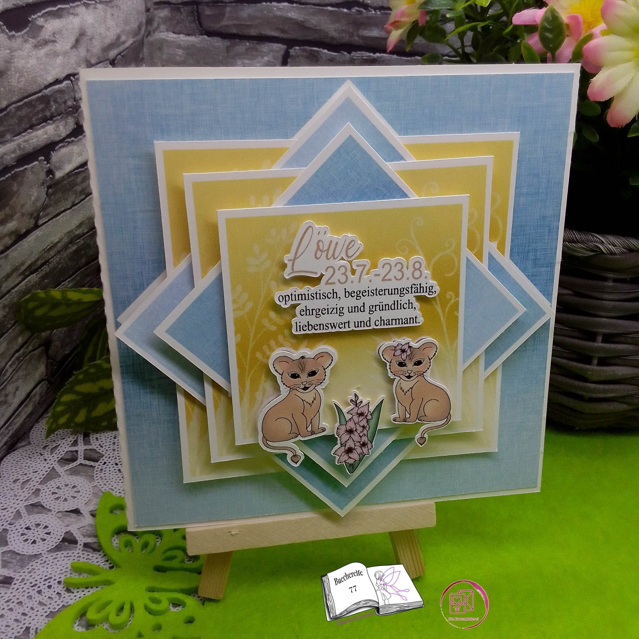 Digiset Löwe mit Gladiole Plotten, Sublimation, Drucken, Digistamp, Digipaper - Sewando