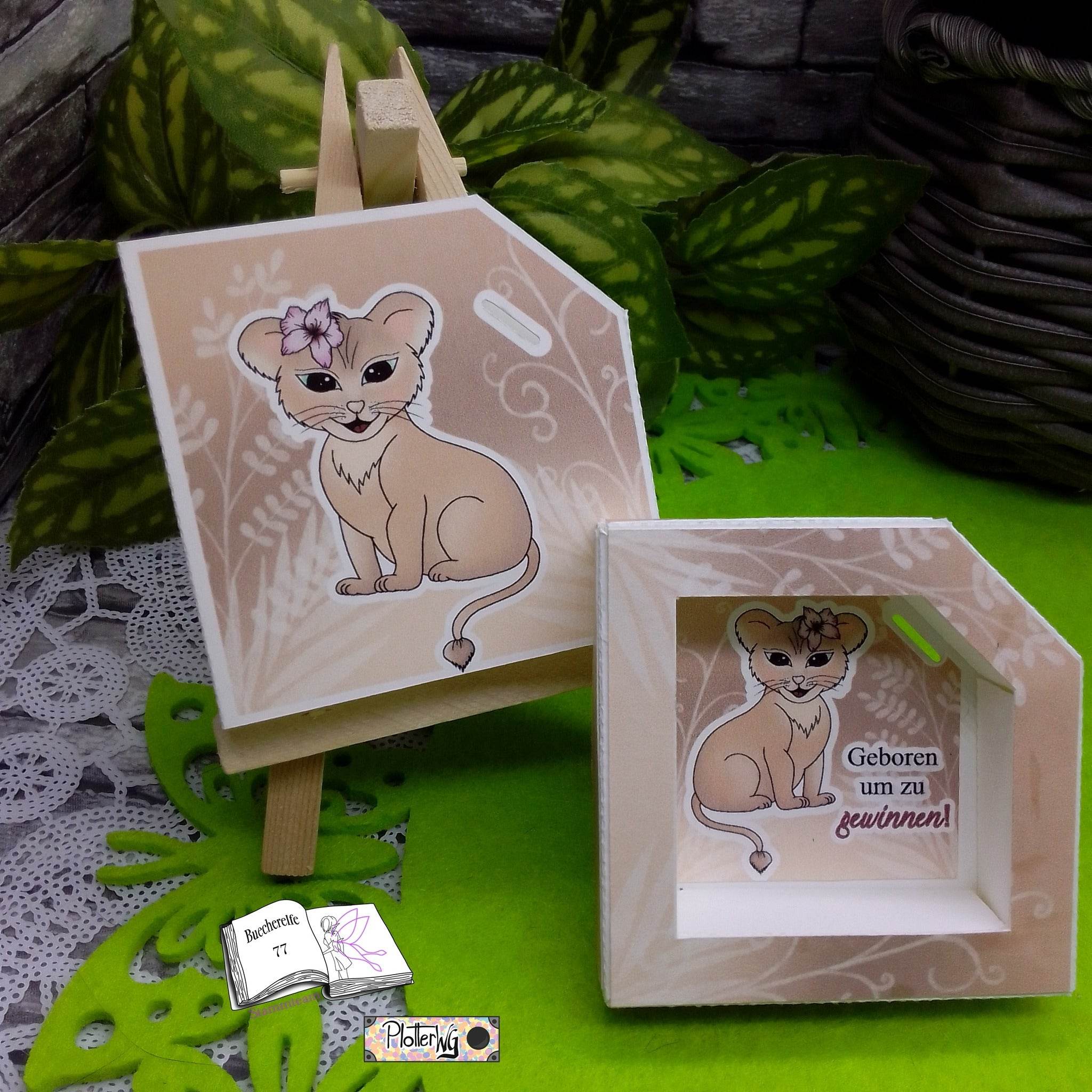 Digiset Löwe mit Gladiole Plotten, Sublimation, Drucken, Digistamp, Digipaper - Sewando