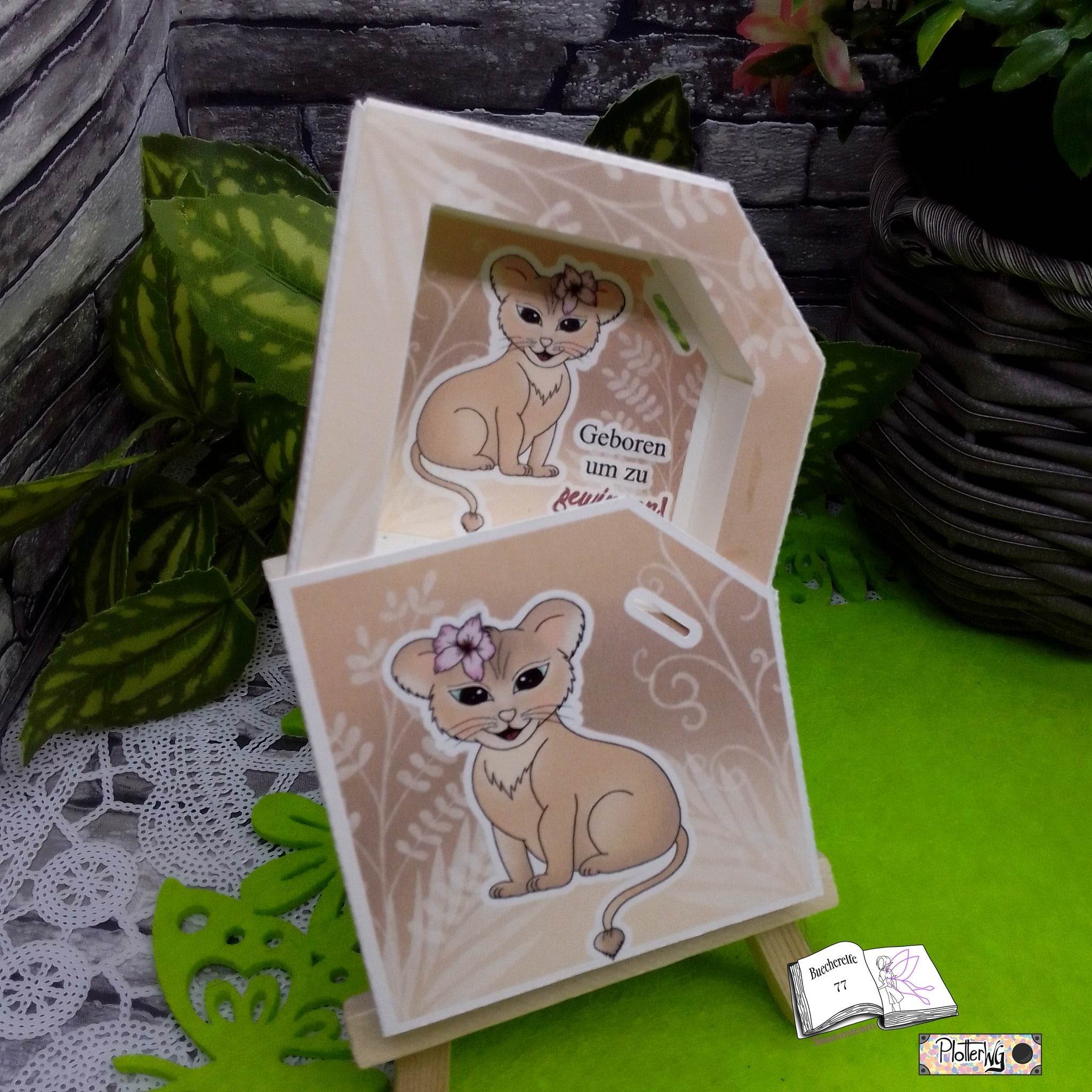 Digiset Löwe mit Gladiole Plotten, Sublimation, Drucken, Digistamp, Digipaper - Sewando