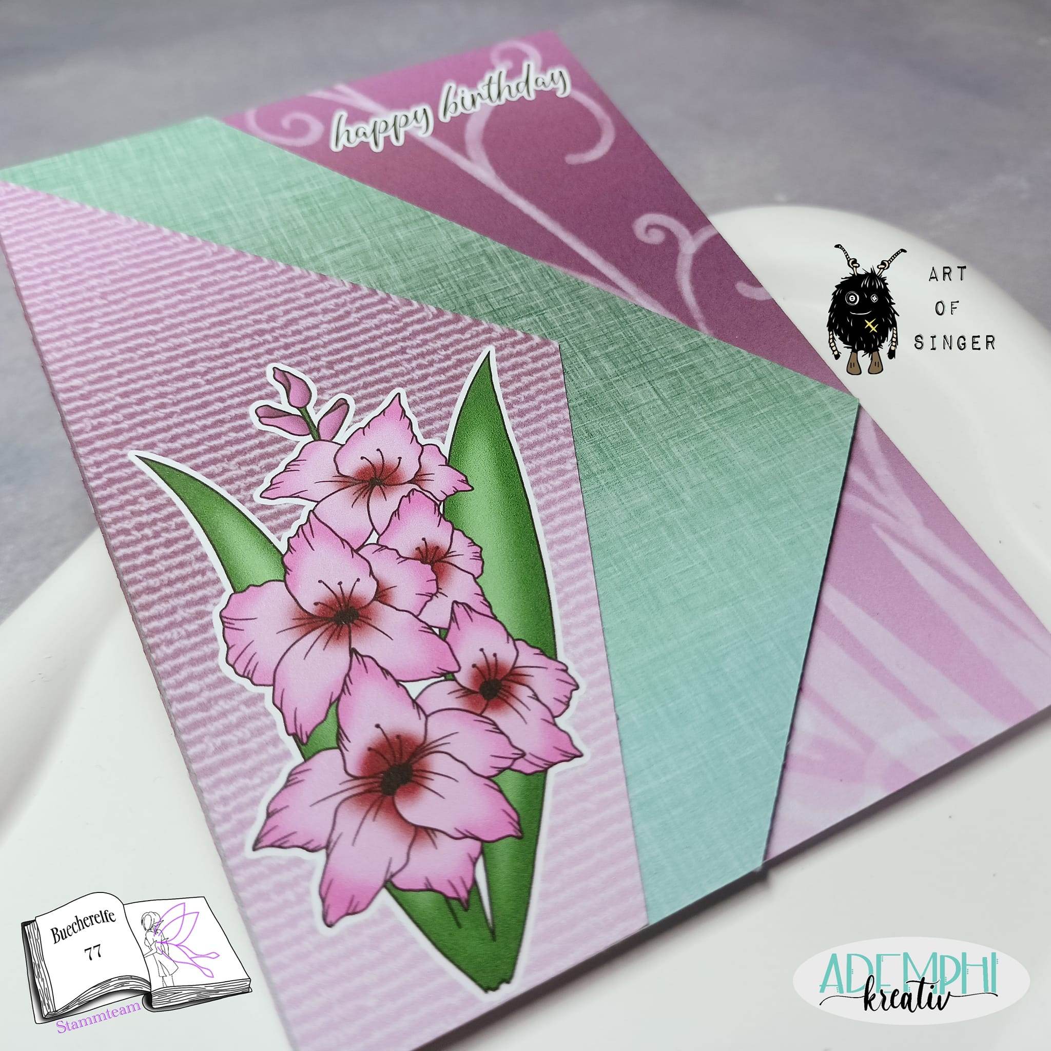 Digiset Löwe mit Gladiole Plotten, Sublimation, Drucken, Digistamp, Digipaper - Sewando