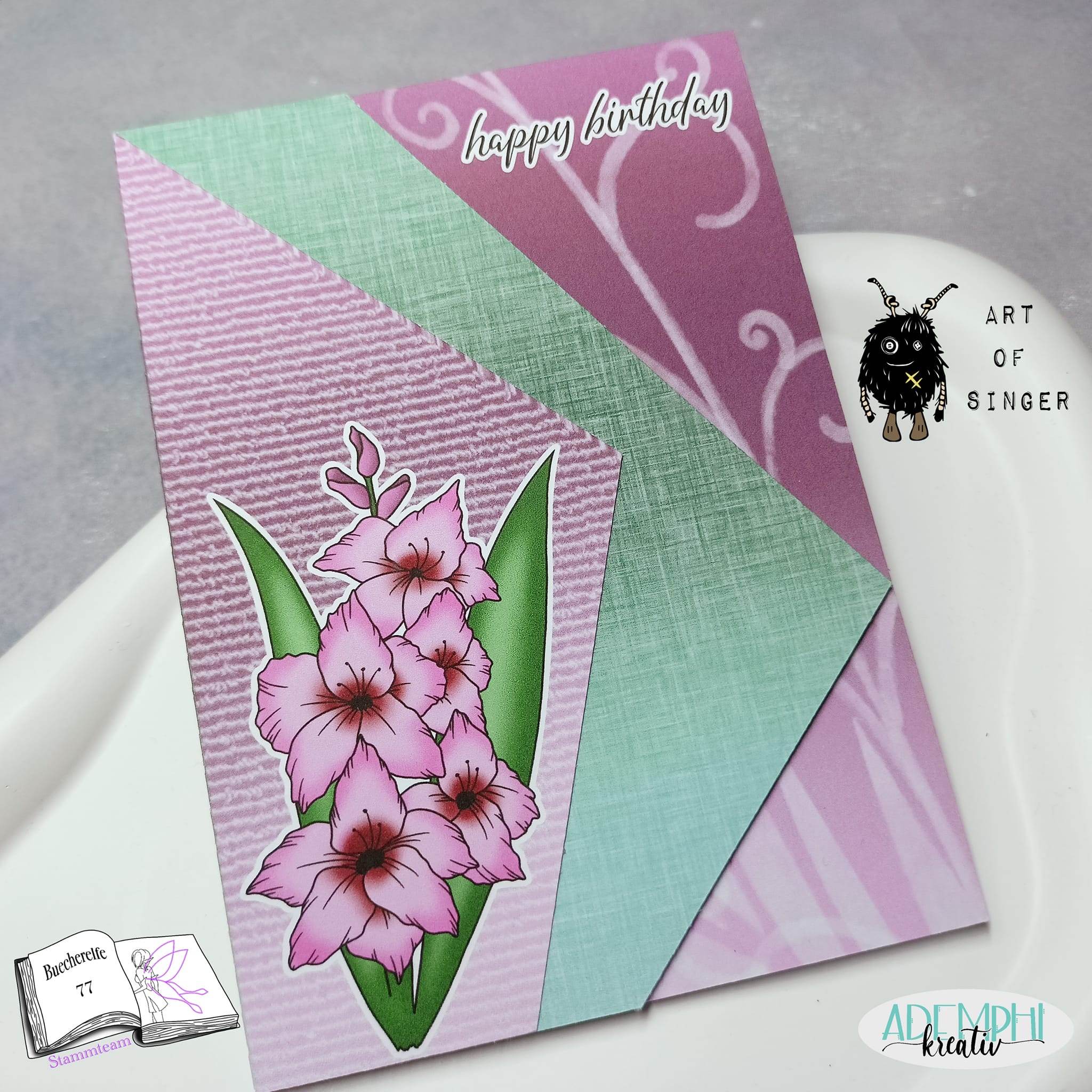 Digiset Löwe mit Gladiole Plotten, Sublimation, Drucken, Digistamp, Digipaper - Sewando