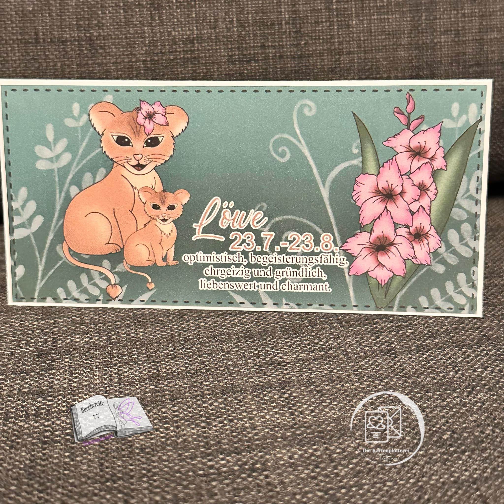 Digiset Löwe mit Gladiole Plotten, Sublimation, Drucken, Digistamp, Digipaper - Sewando