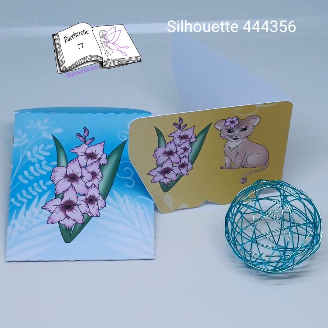 Digiset Löwe mit Gladiole Plotten, Sublimation, Drucken, Digistamp, Digipaper - Sewando