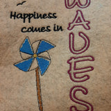 Stickdatei "Happiness comes in WAVES"