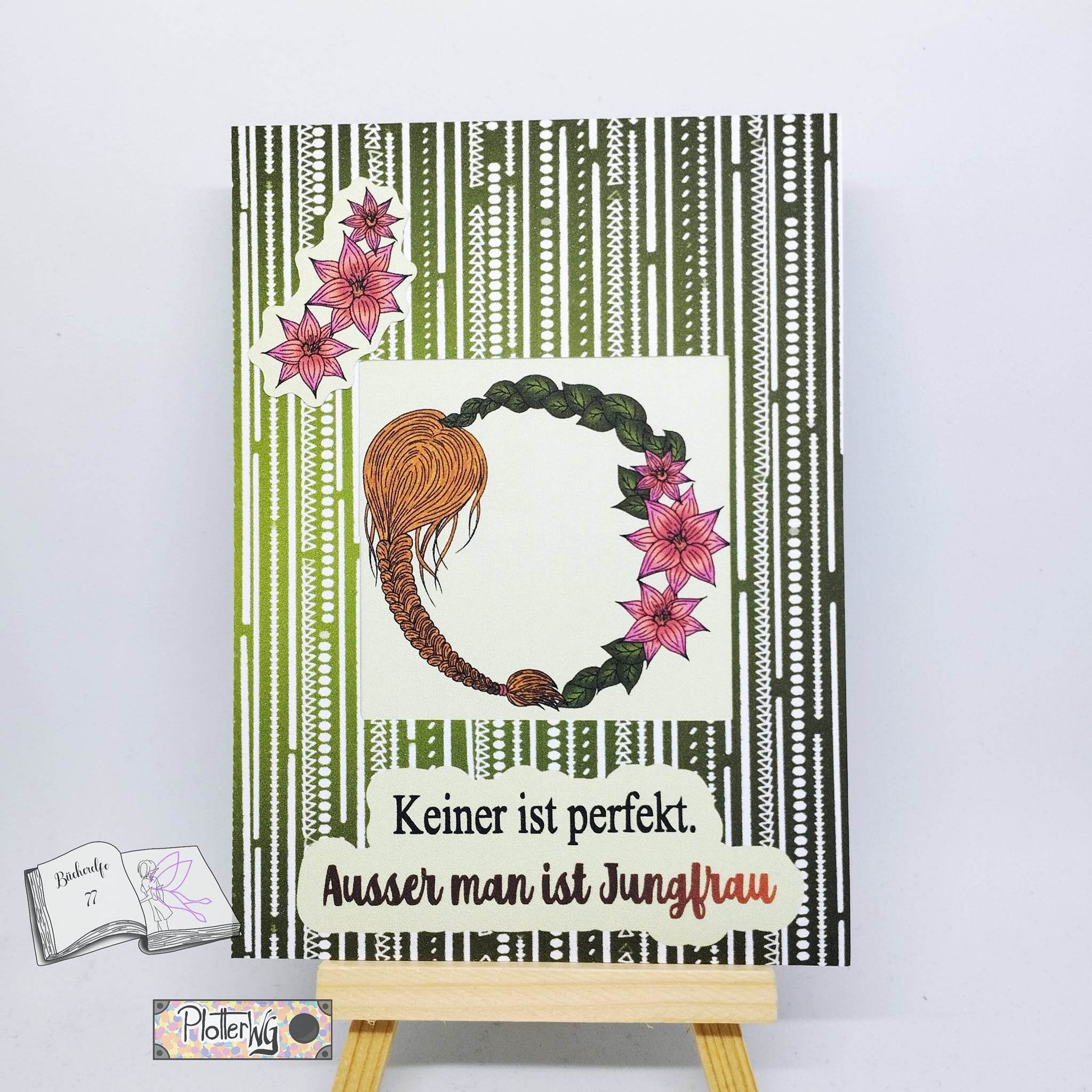 Digiset und Plotterdatei Jungfrau mit Dahlie, Sublimation, Druck, Basteln - Sewando