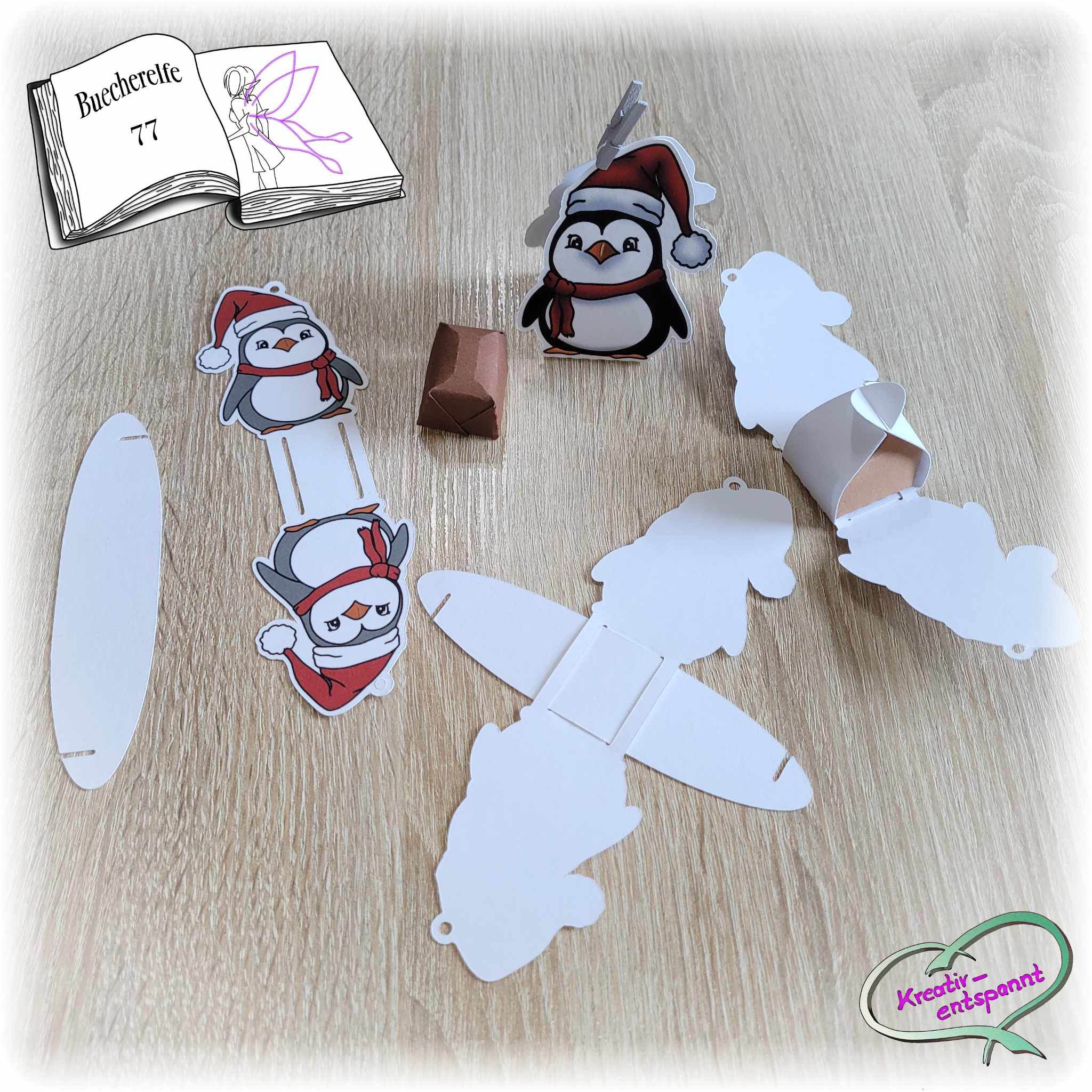 Digiset Christmas Penguin Plotterdatei, Sublimation, Digistamp, Digipaper - Sewando